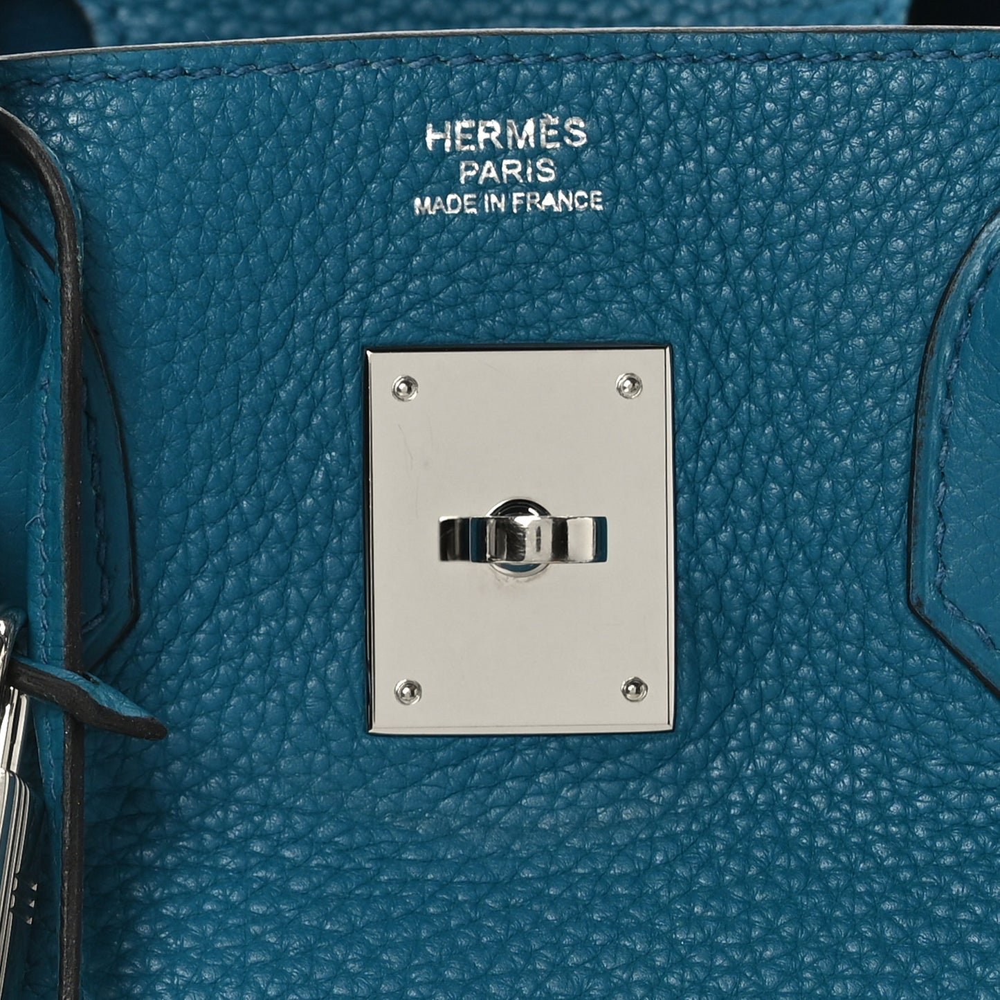 Taurillon Clemence Birkin 30 Bleu Izmir