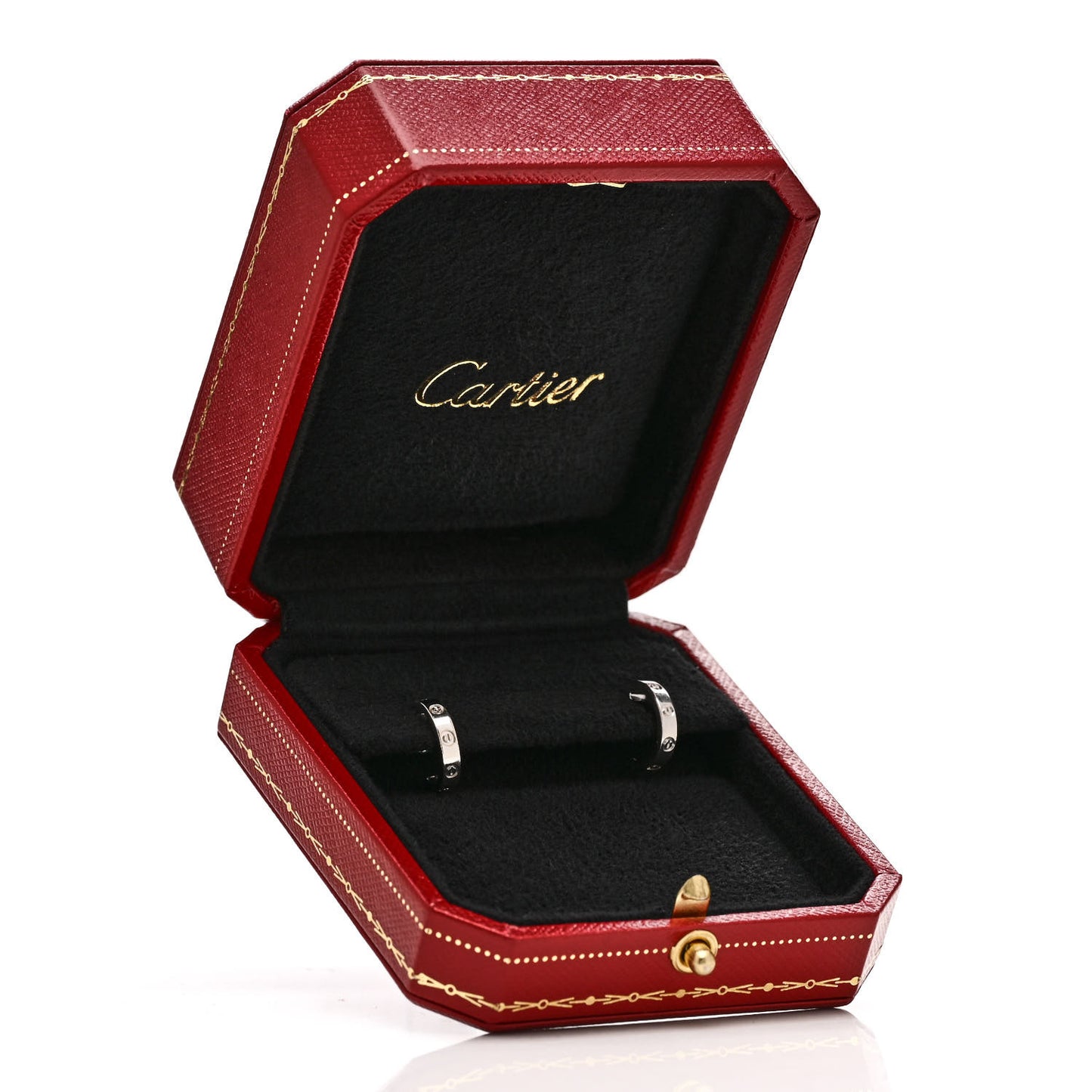 18K White Gold Small LOVE Hoop Earrings