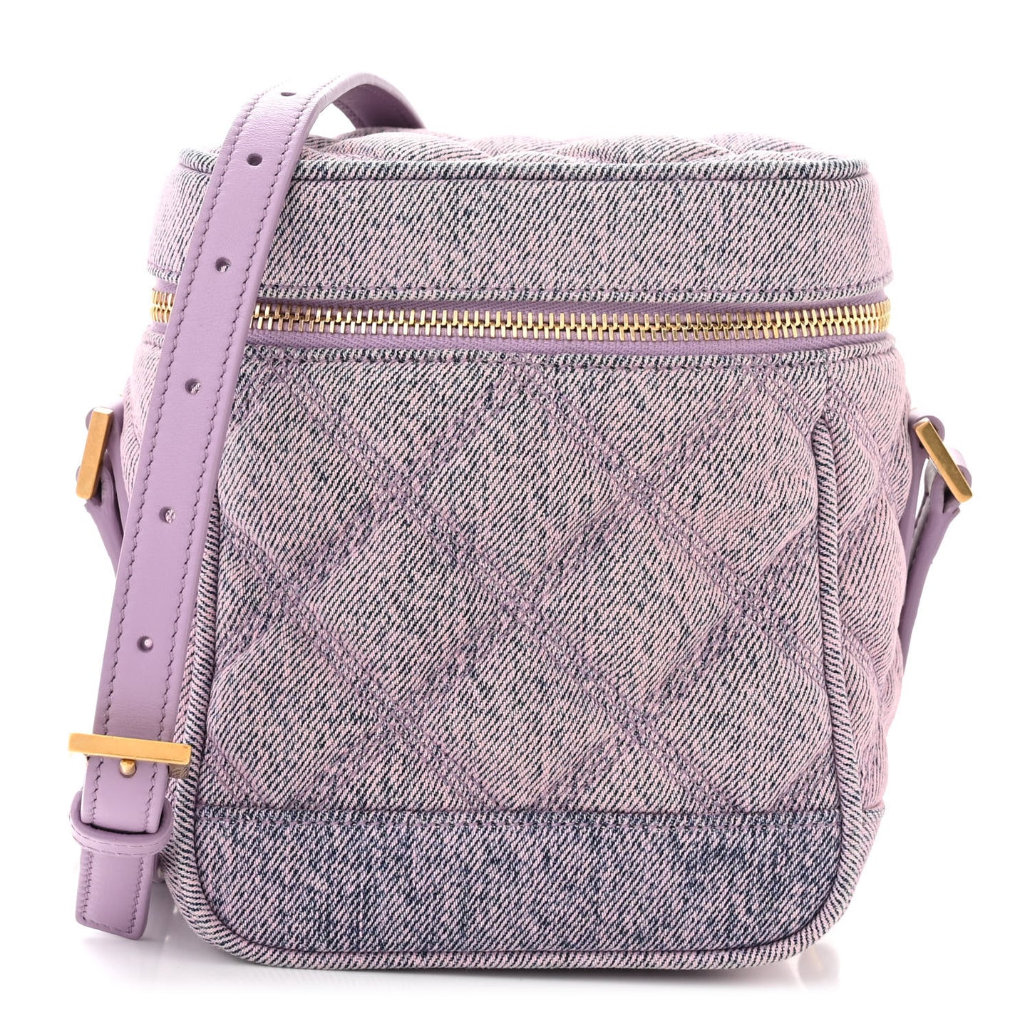 Denim Quilted 80's Vanity Bag Bleached Lilac