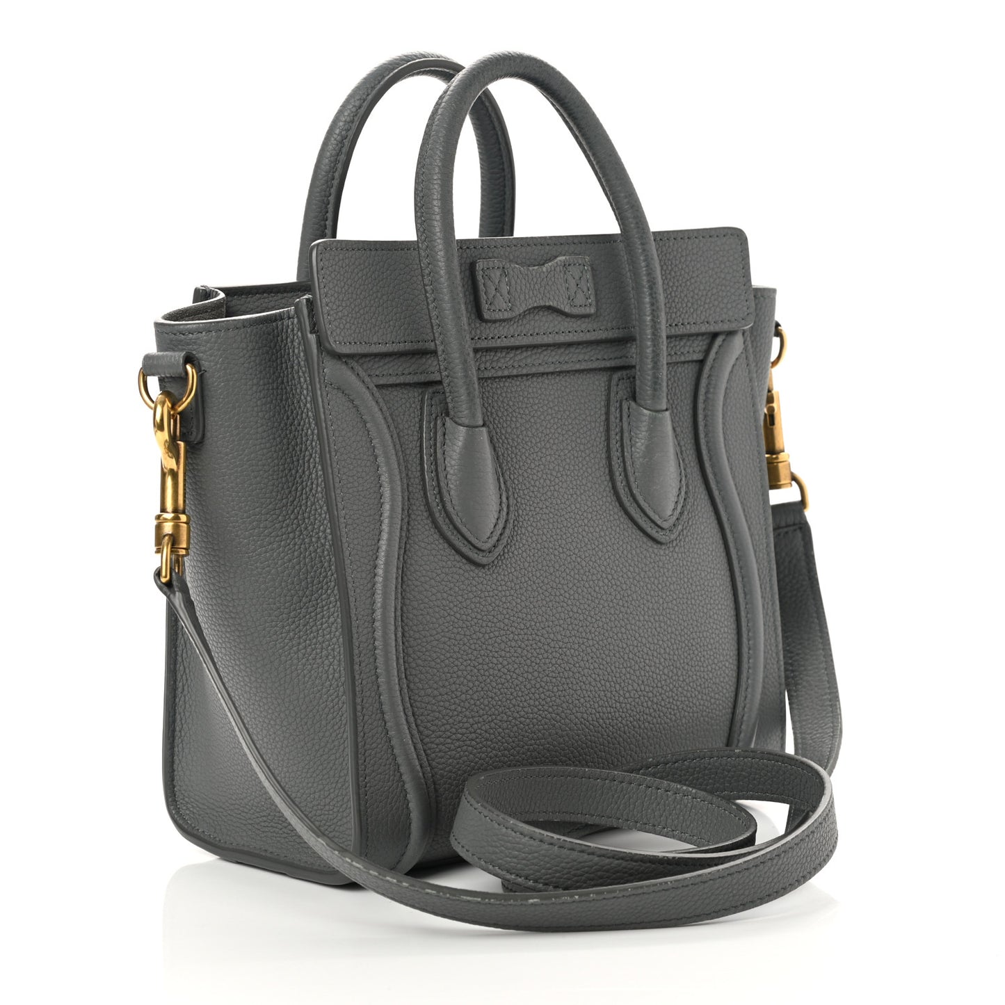 Baby Drummed Calfskin Nano Luggage Kohl