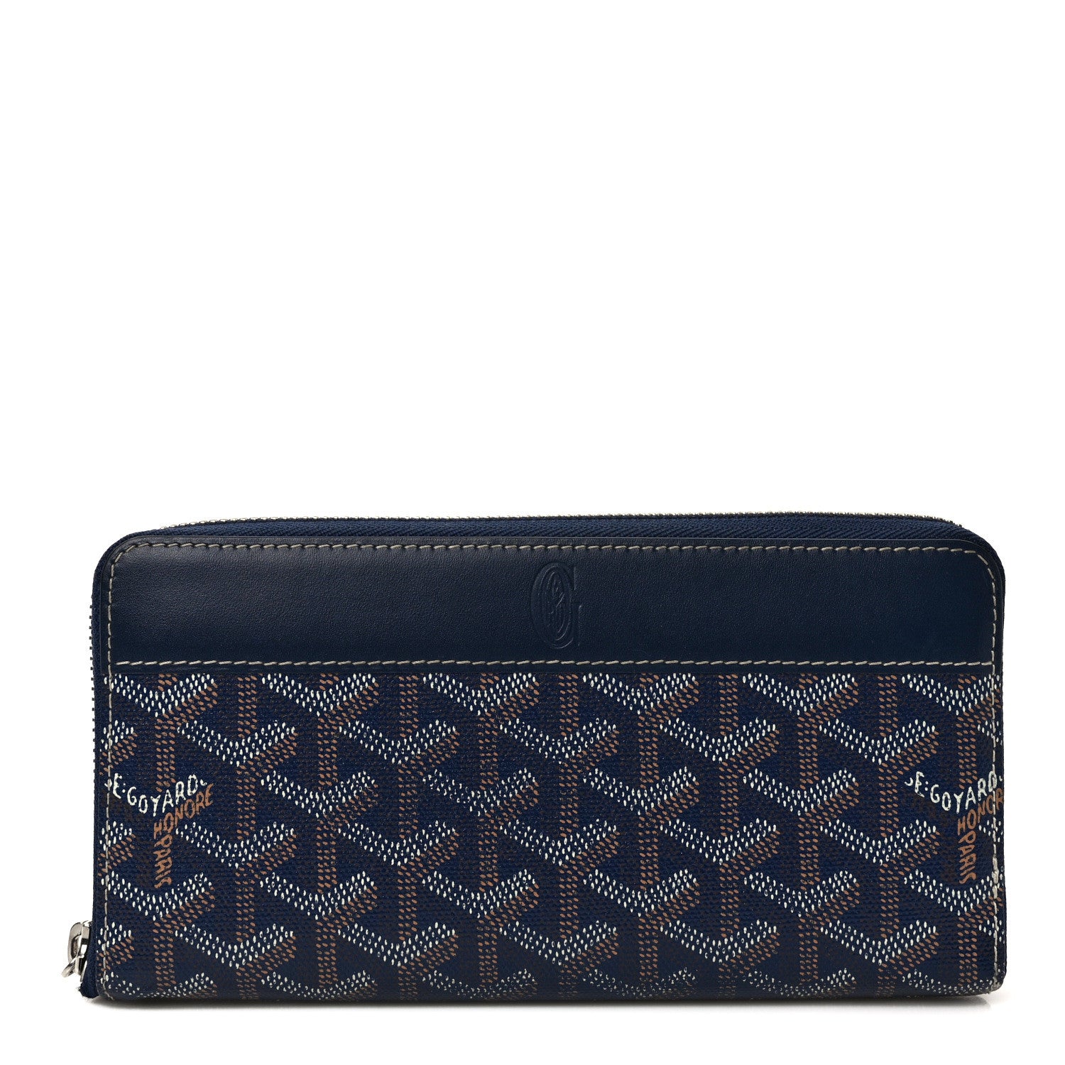 小物 Goyard MATIGNON2 GM 01 Goyard Goyardine Matignon Zip Around GM Wallet Navy 1399002