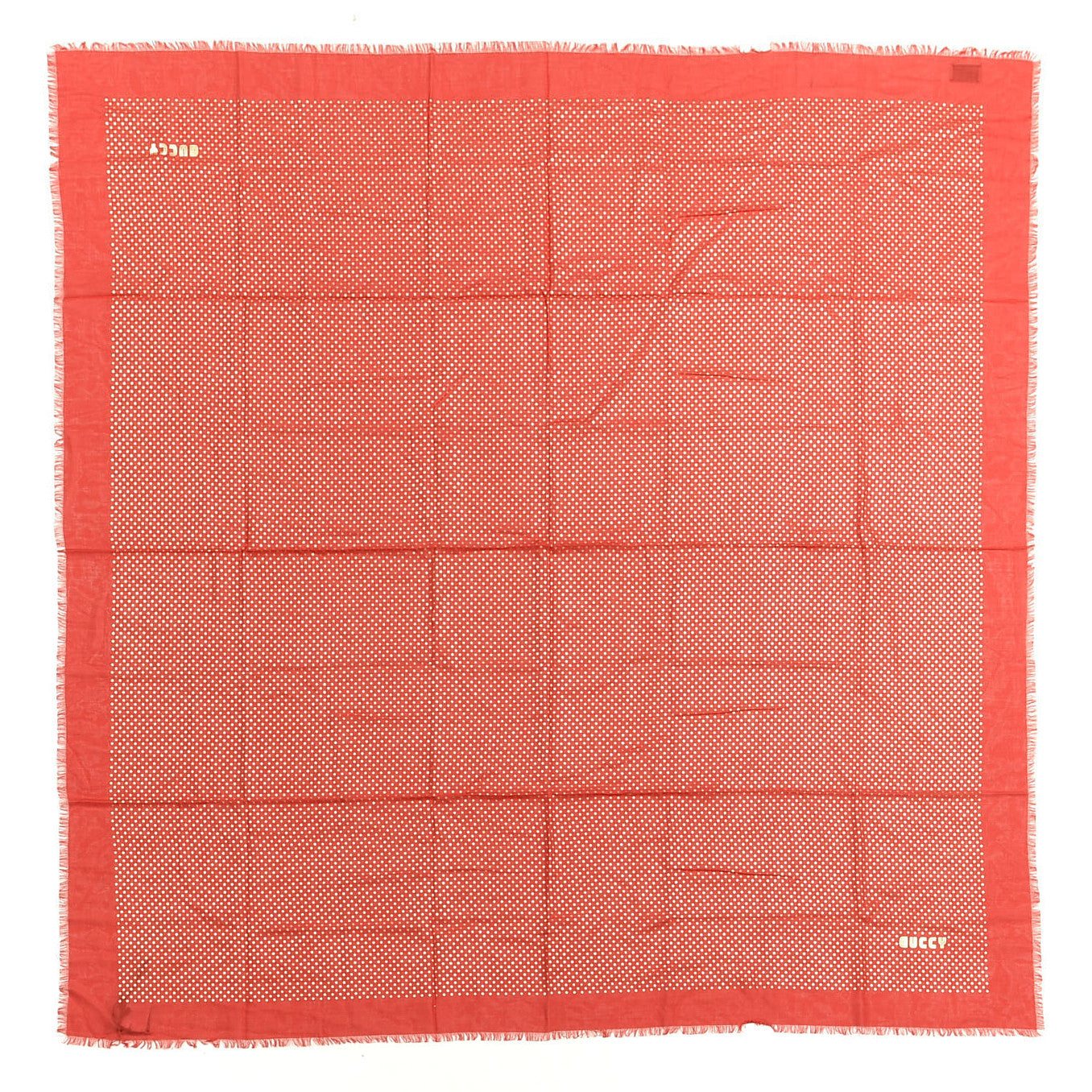 X SEGA Modal Cashmere GUCCY Stars Print Shawl Flame Red Gold