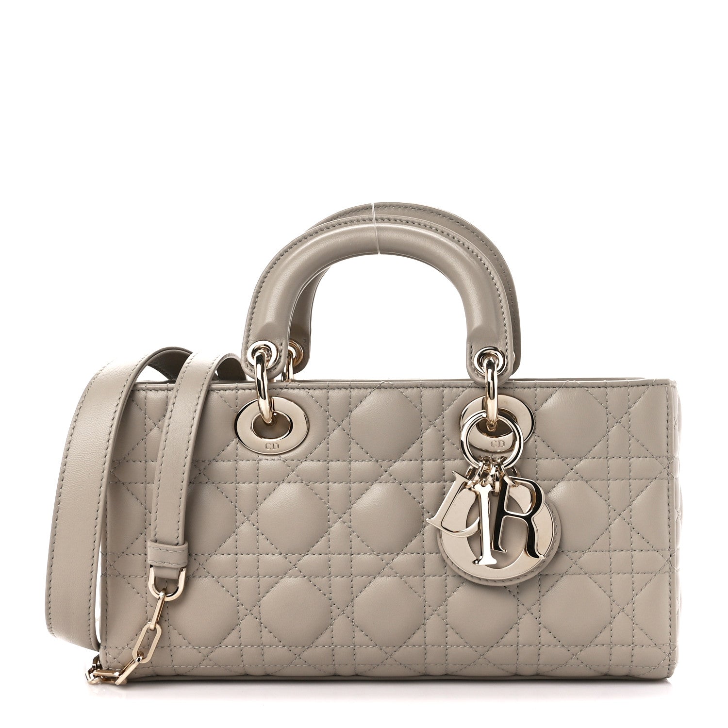 Christian Dior Lambskin Cannage Medium Lady D-Joy Powder Beige