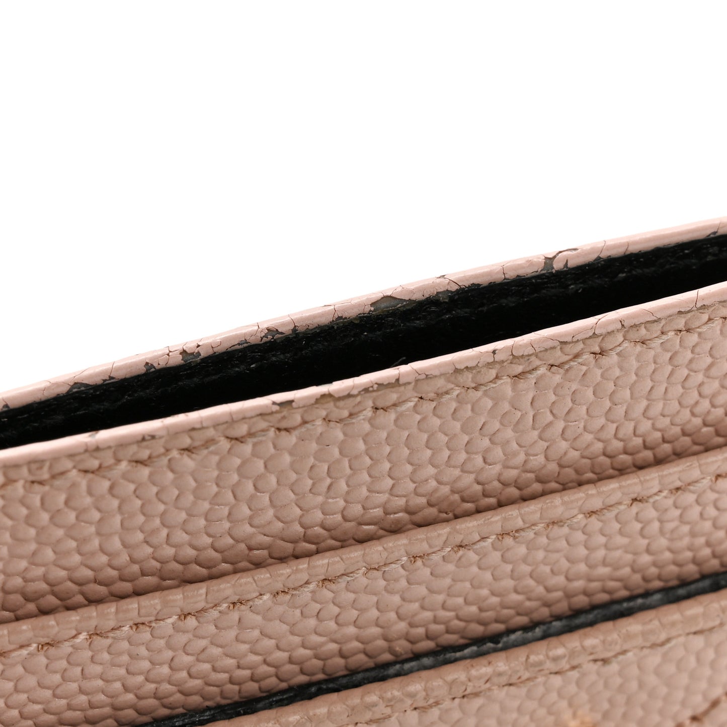 Grain De Poudre Matelasse Chevron Monogram Credit Card Case Pale Pink