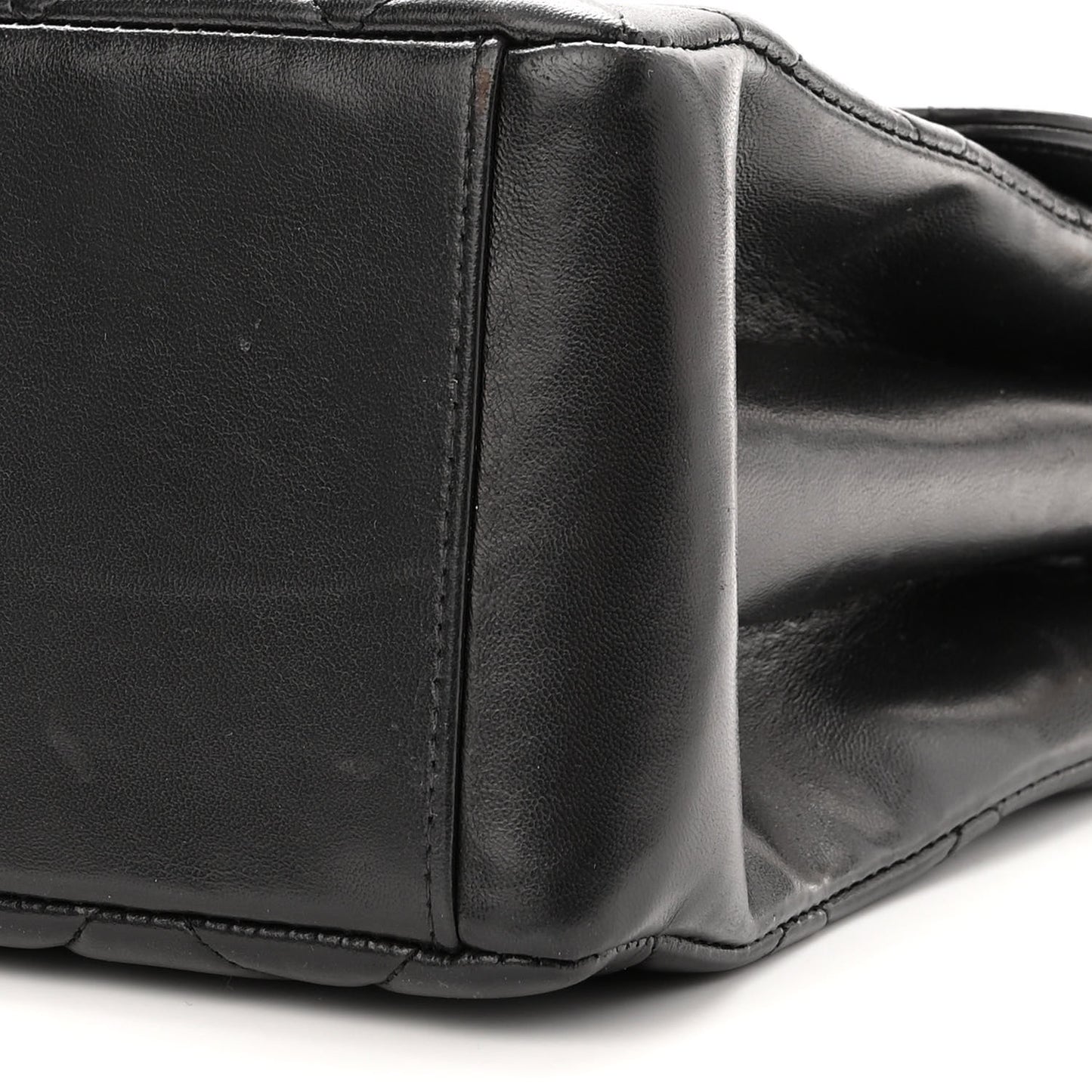 Lambskin Quilted CC Flap Shoulder Bag Black