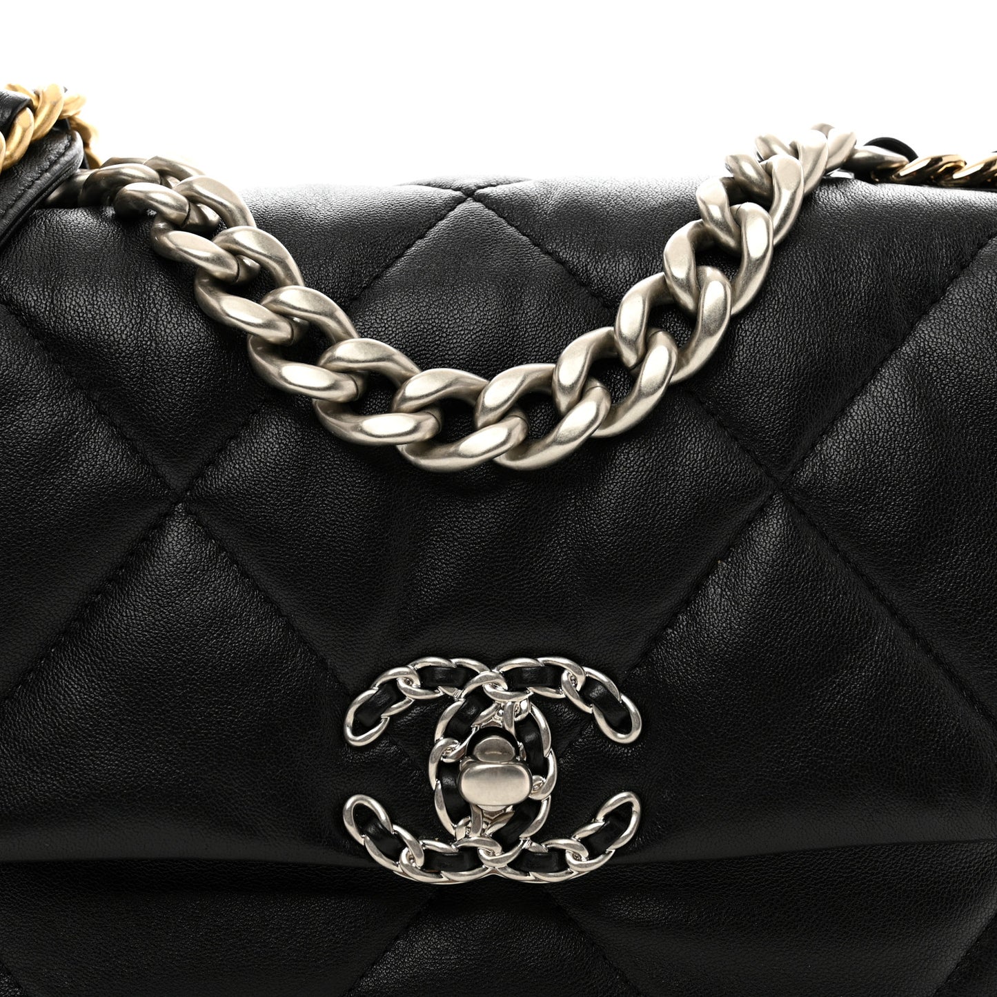 Lambskin Quilted Medium Chanel 19 Flap Black