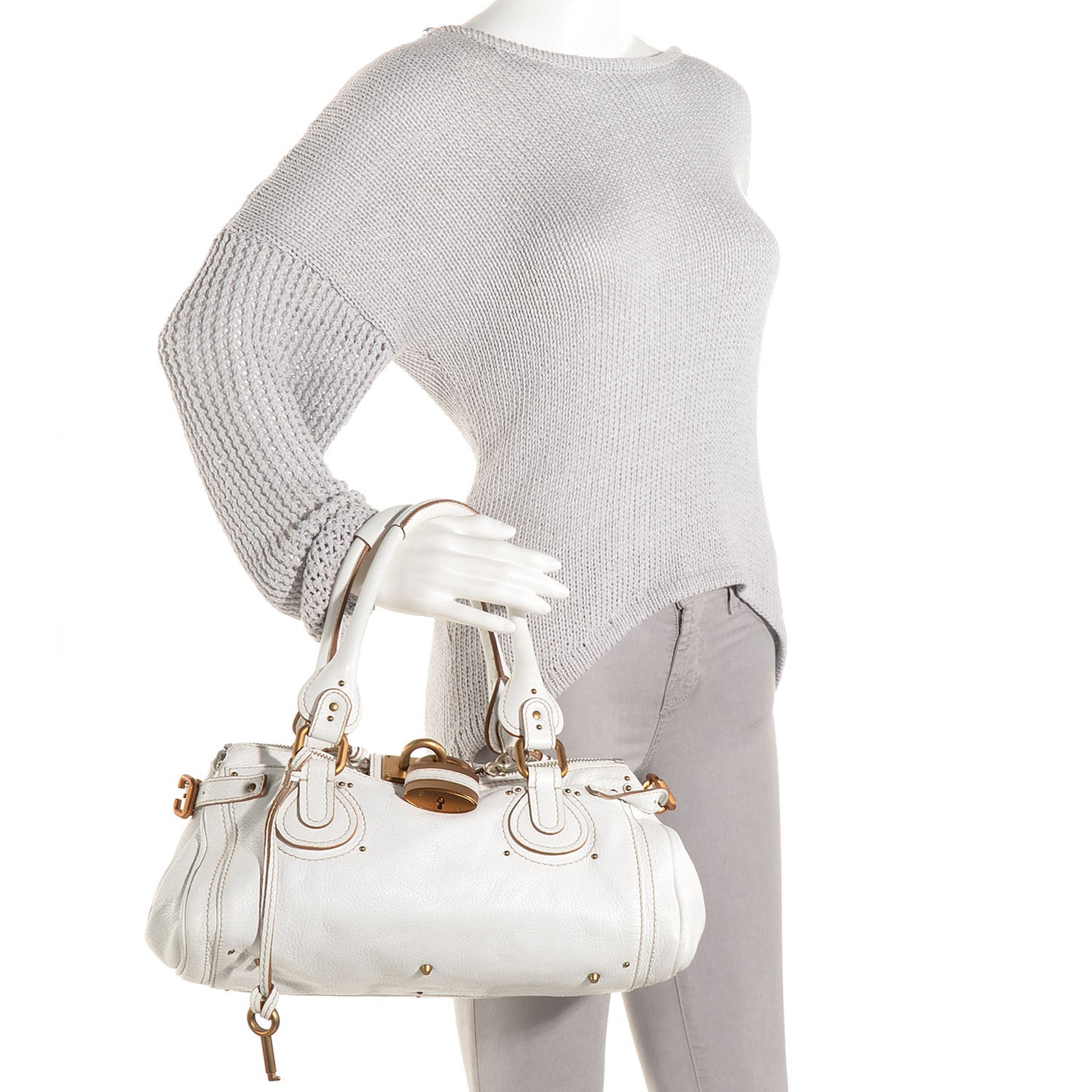 Leather Medium Paddington White