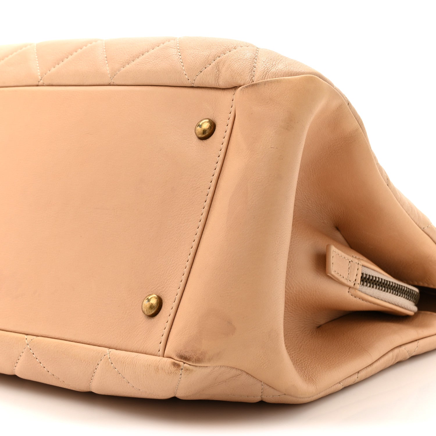 Chanel Calfskin Quilted Large CC Crown Tote Beige 10 of 18