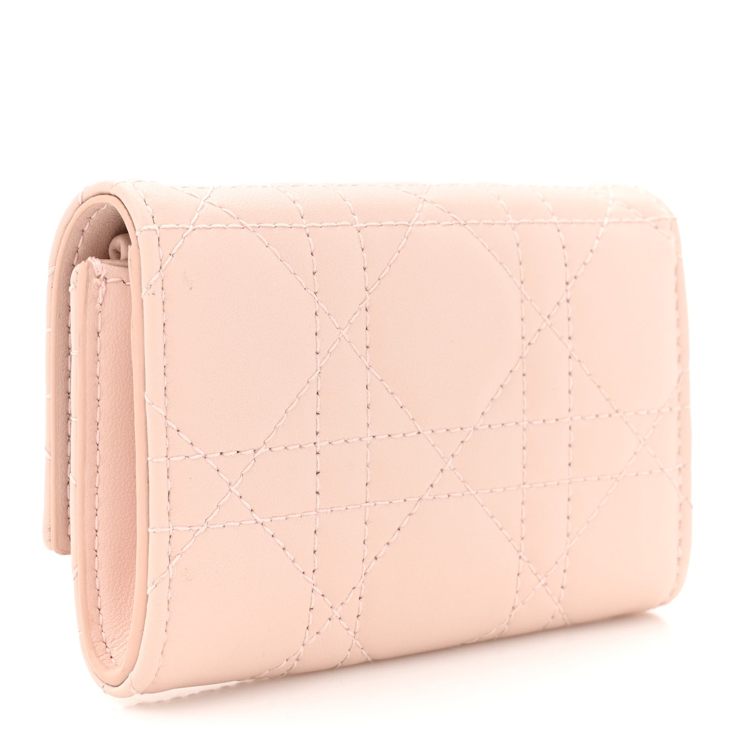 Lambskin Cannage Miss Dior Glycine Wallet Powder Pink