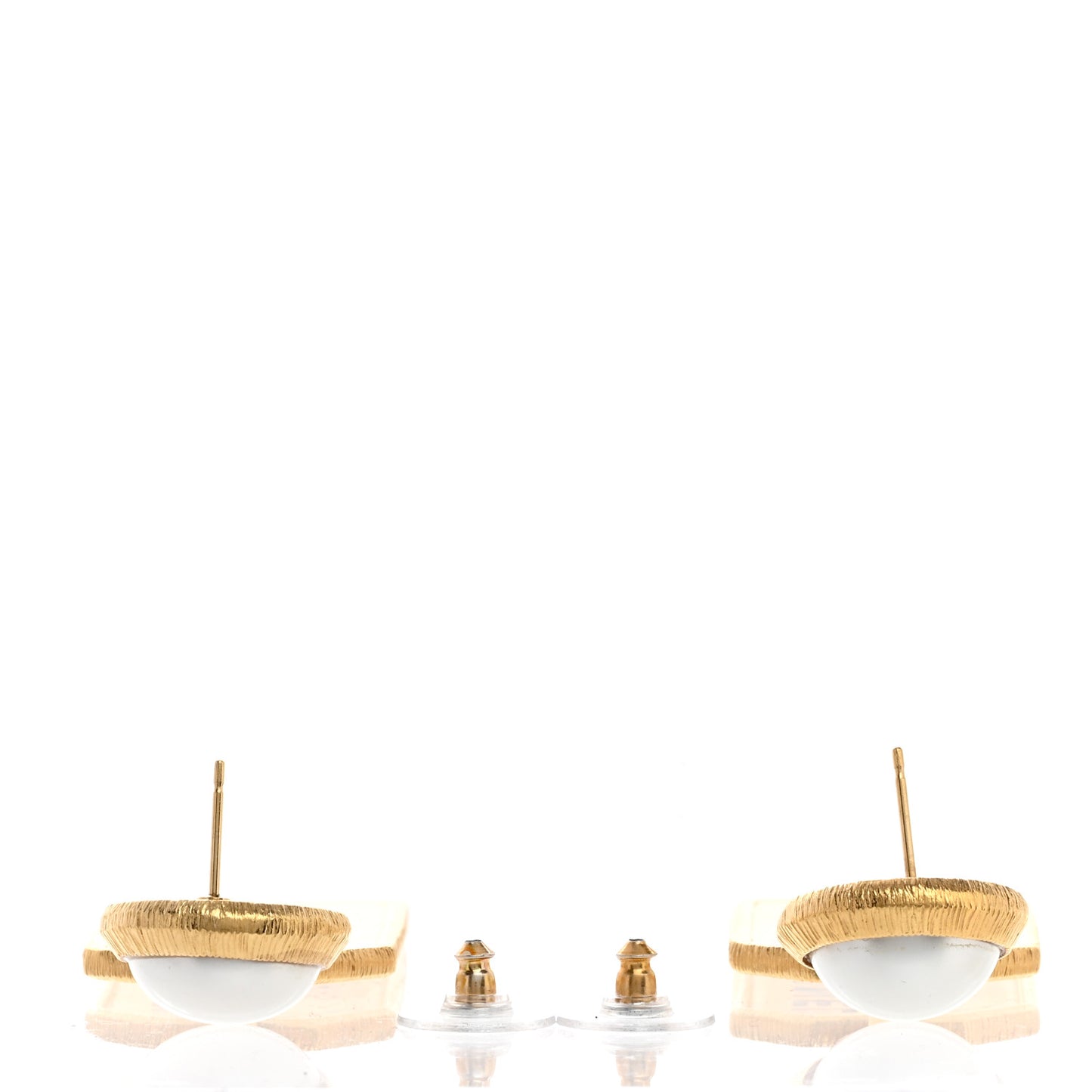 Pearl CC Tags Drop Earrings Gold