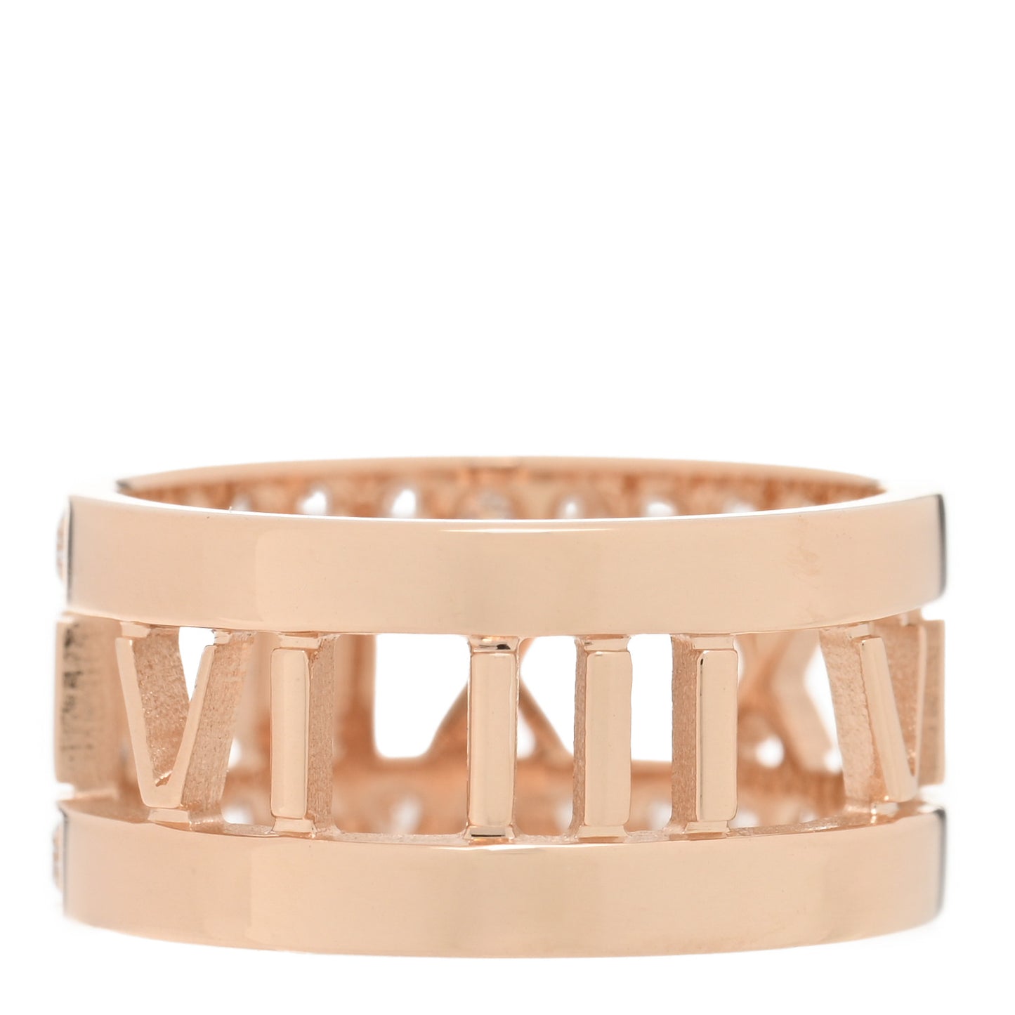 18K Rose Gold Diamond Wide Atlas Open Ring 48 4.5