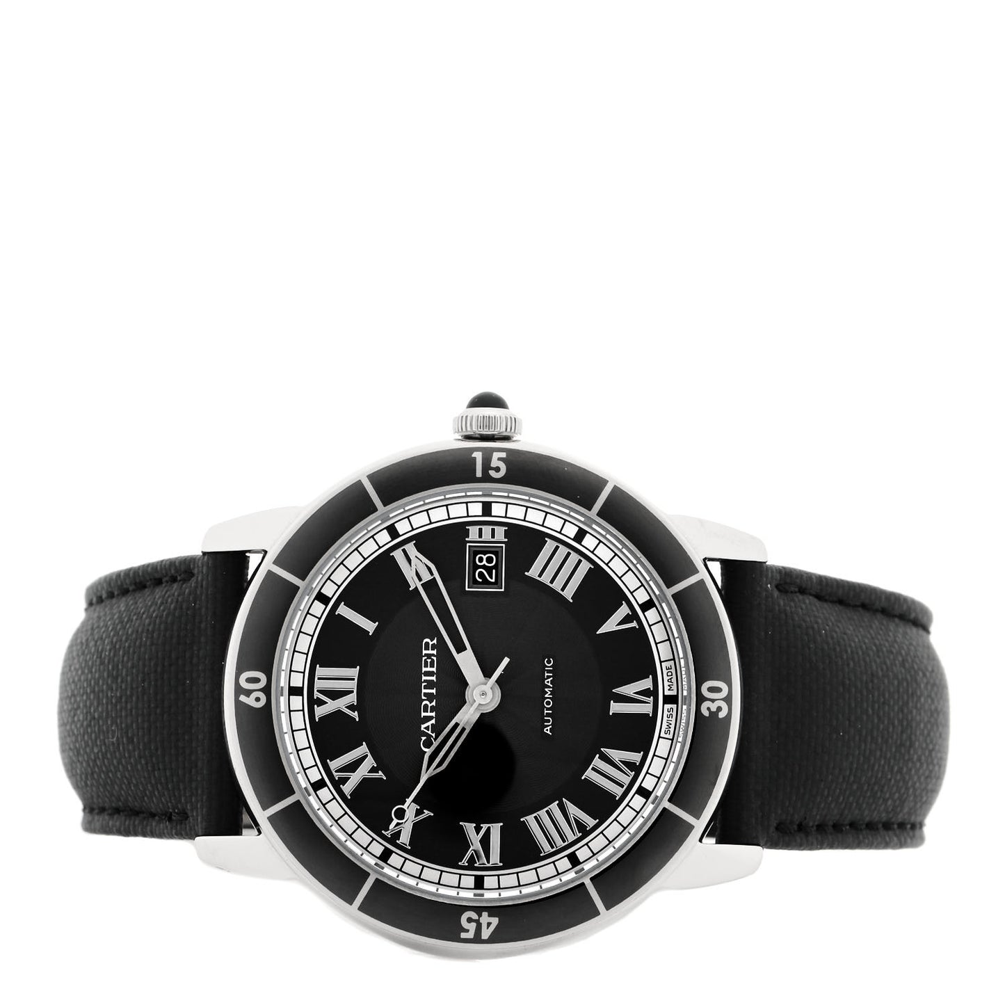 Stainless Steel Nylon 42mm Ronde Croisiere Automatic Watch Black