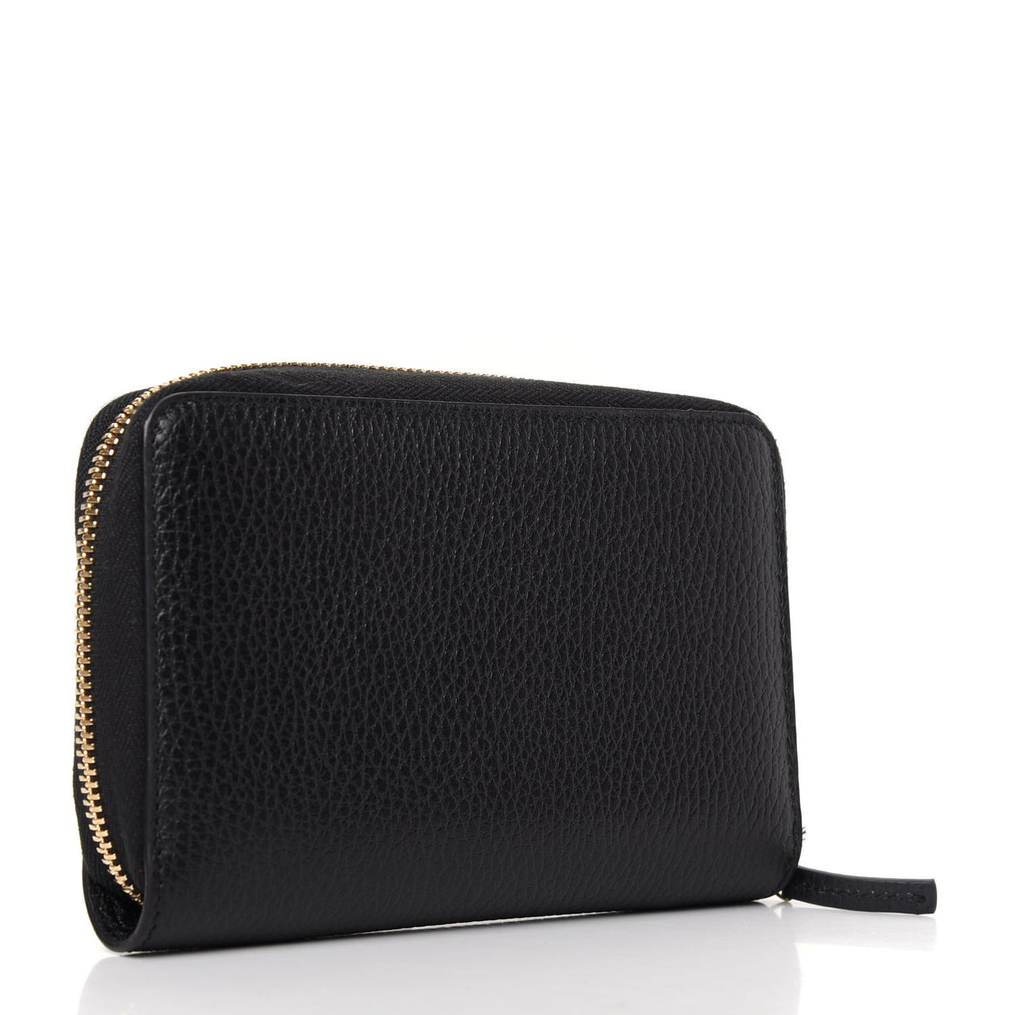 Dollar Calfskin Medium GG Zip Around Wallet Black