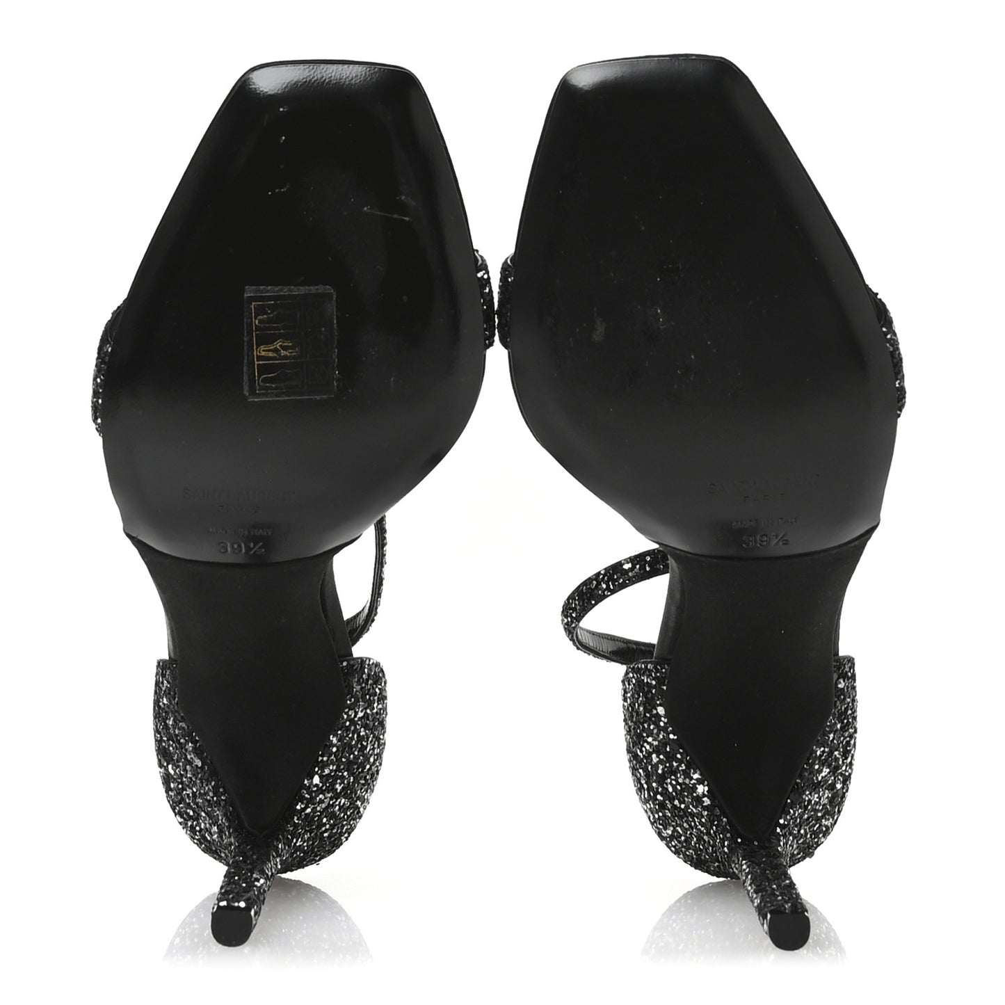 Glitter Amber 105 Ankle Strap Sandals 39.5 Black