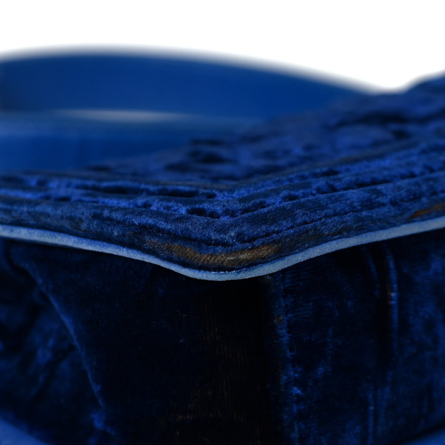 Velvet Quilted Small Boy Flap Blue