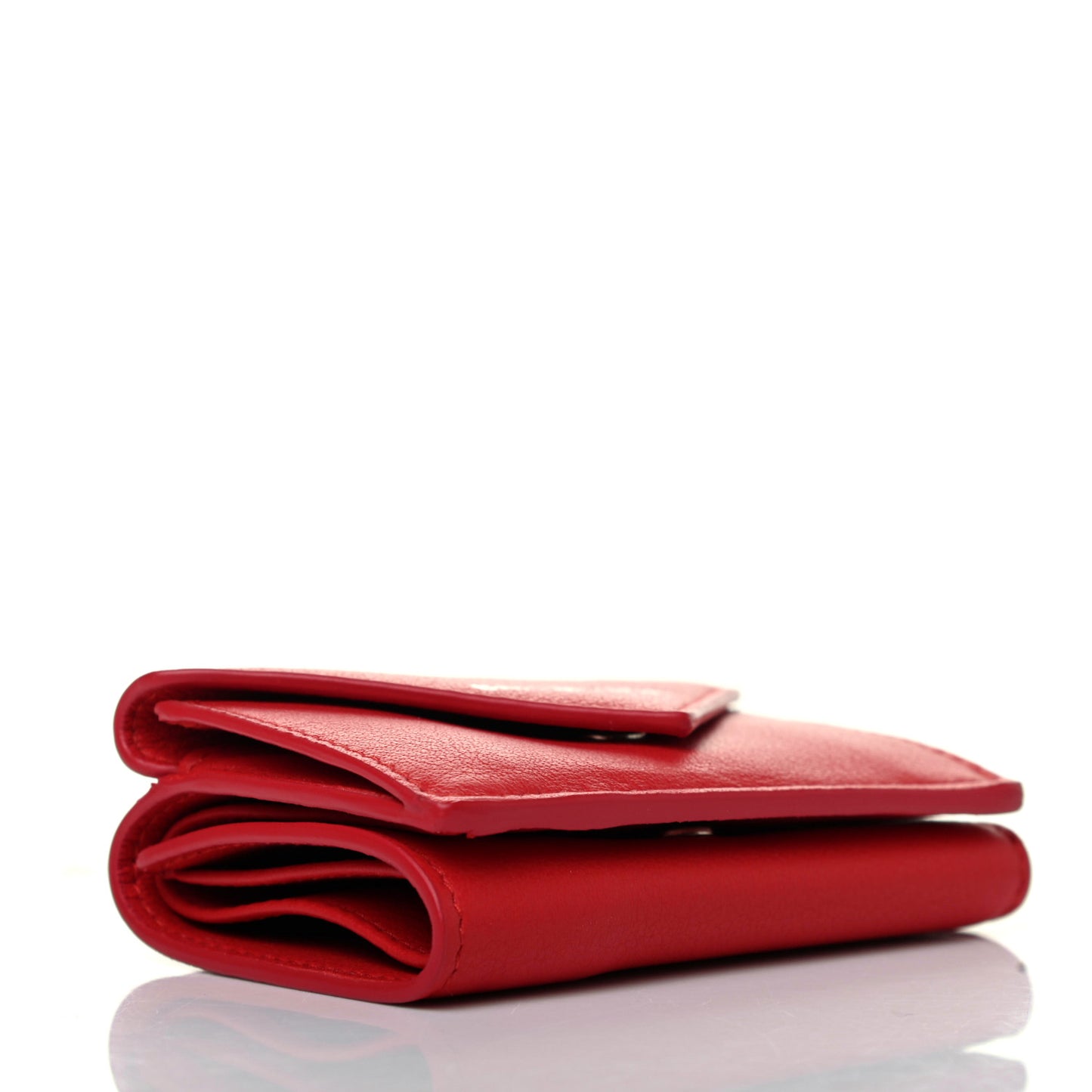 Calfskin Mini Papier Wallet Rouge Tango