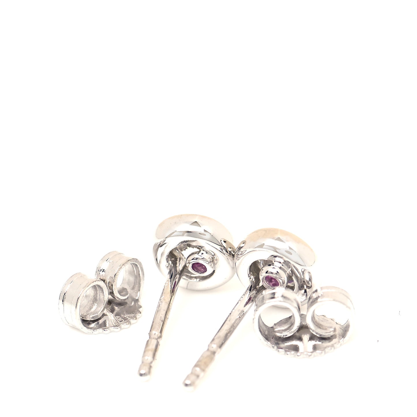 18K White Gold Diamond .51ctw Bezel Stud Earrings