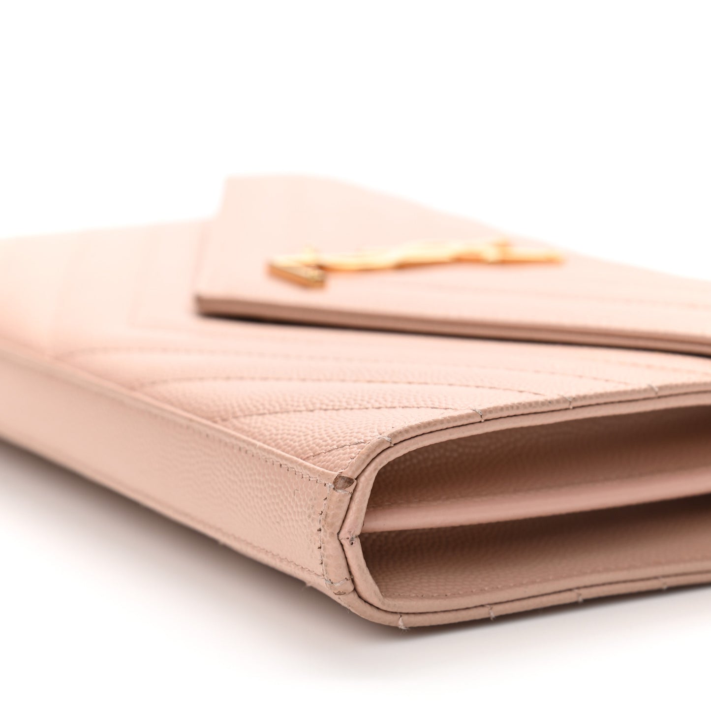 Grain De Poudre Matelasse Chevron Monogram Chain Wallet Pale Pink