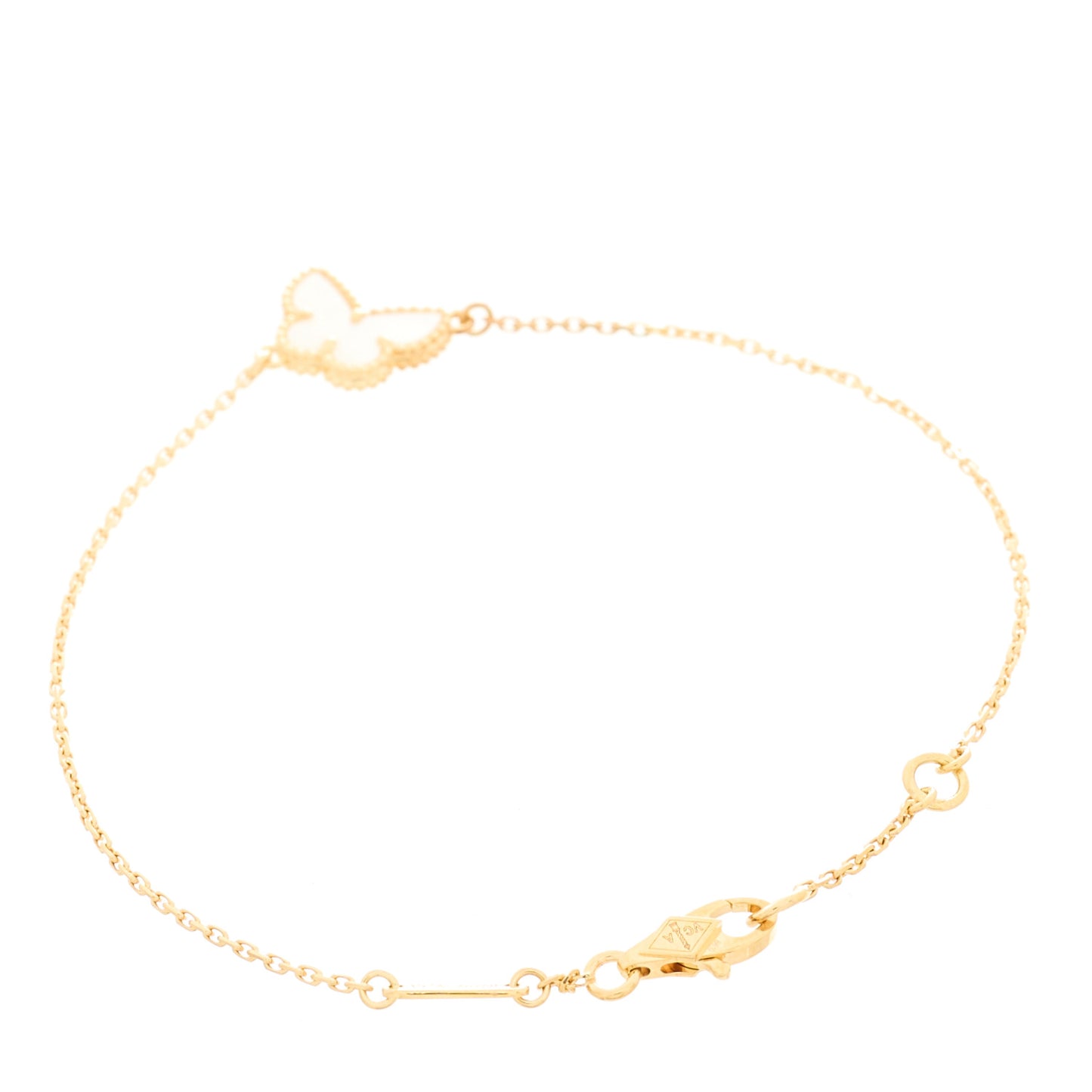 18K Yellow Gold Mother of Pearl Sweet Alhambra Butterfly Bracelet