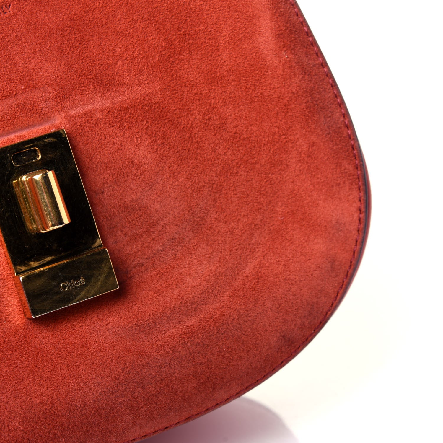 Chloe Lambskin Suede Calfskin Mini Drew Shoulder Bag Poppy 11 of 13