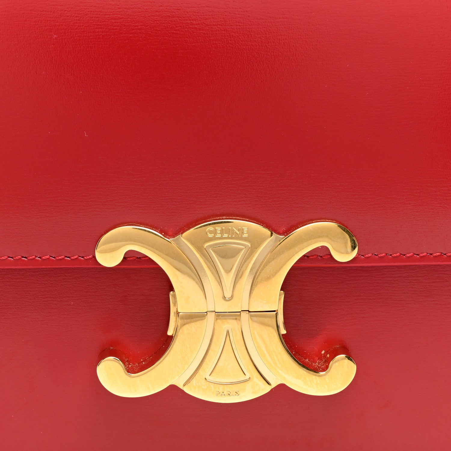 Celine Shiny Calfskin Teen Triomphe Red 7 of 10