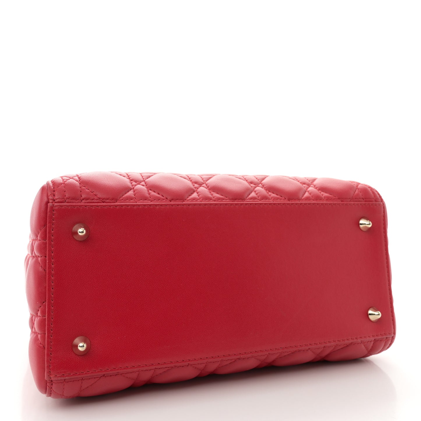 Lambskin Cannage Medium Lady Dior Red