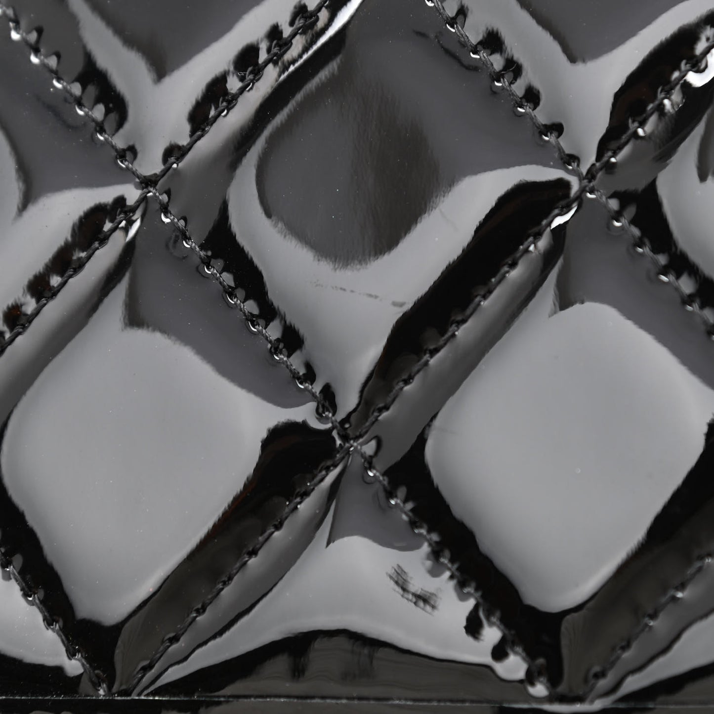 Patent Quilted Small School Memory Top Handle Flap Black