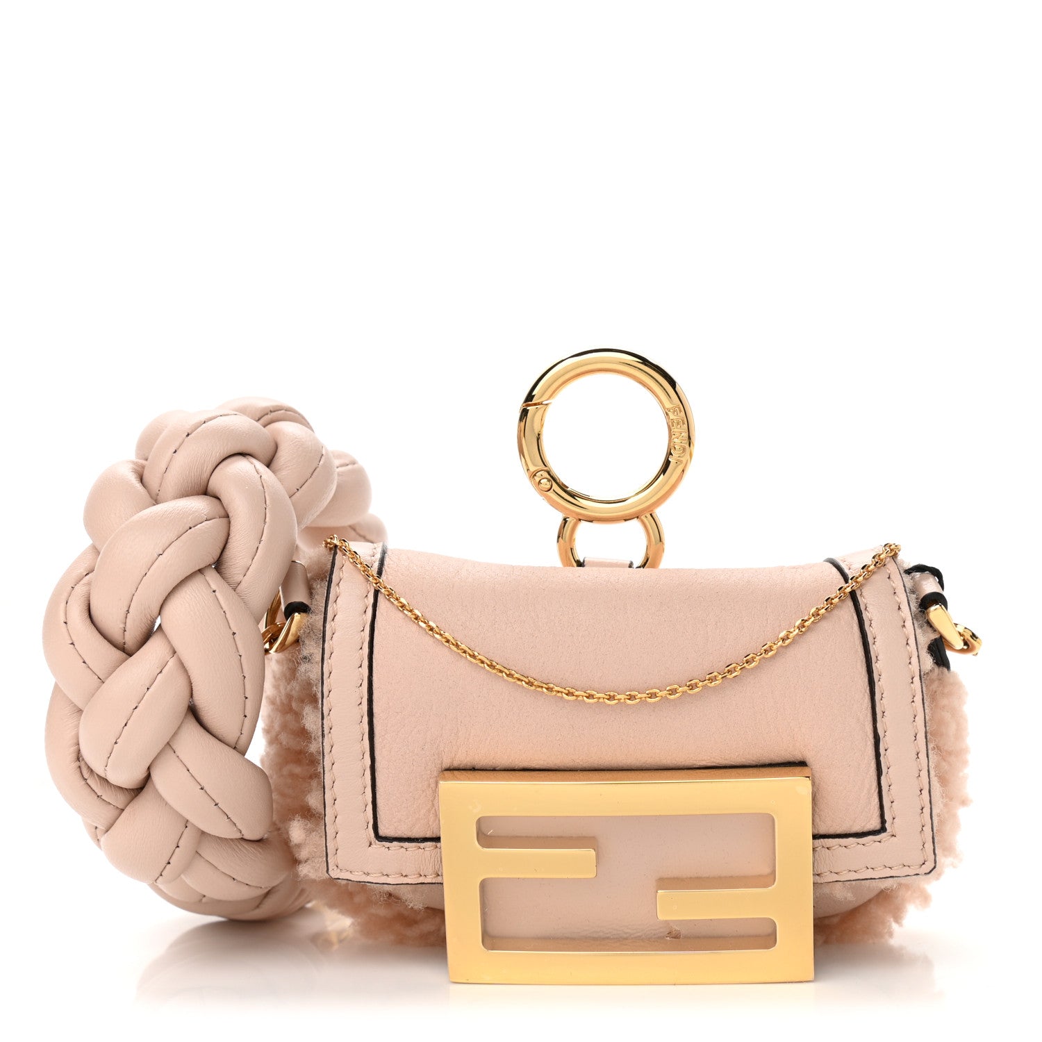 Fendi Lambskin Shearling Nano Baguette Maxi Handle Charm Soap 1 of 10