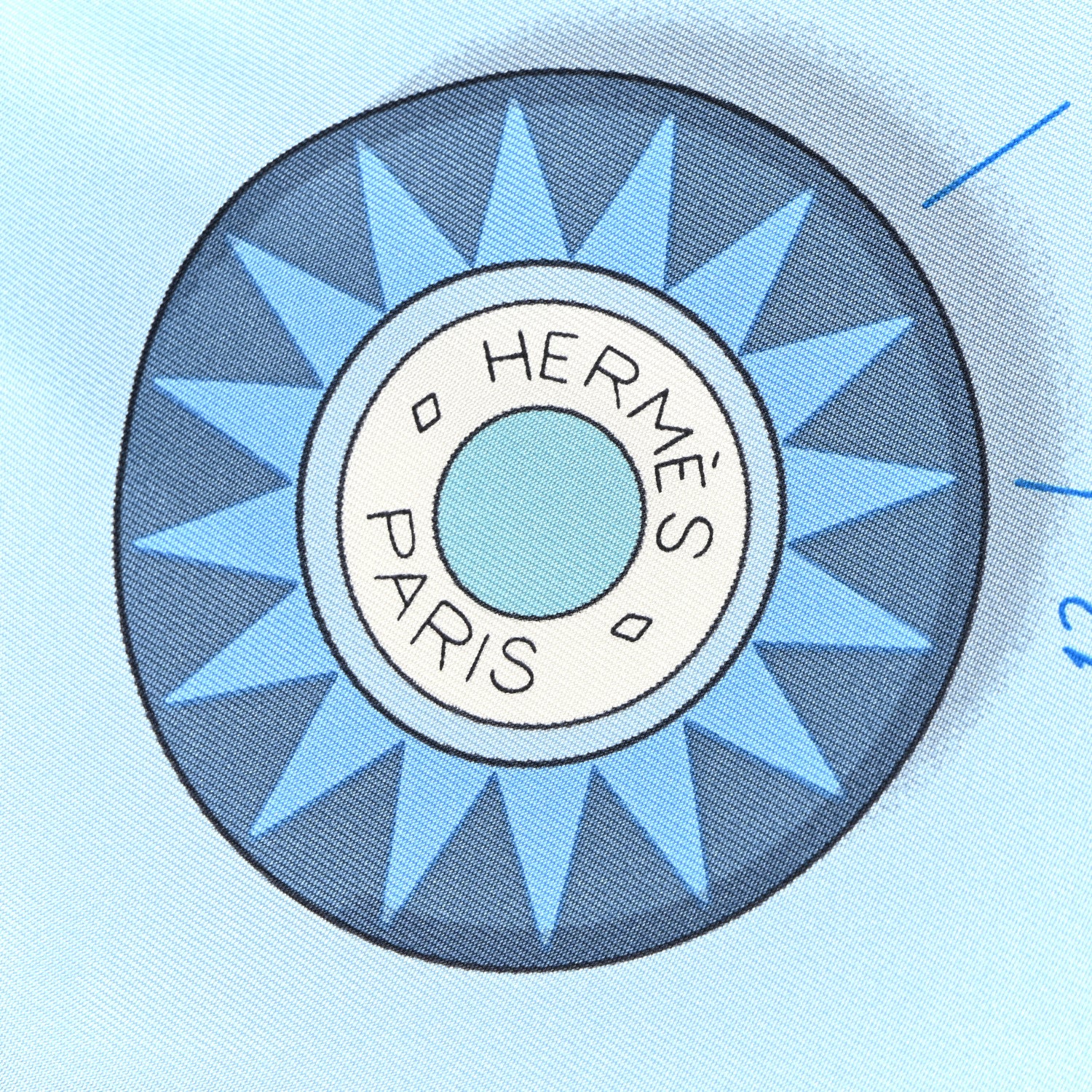 Hermes Silk Tea For Two Scarf 90 Gris Perle Bleu Ciel 2 of 5