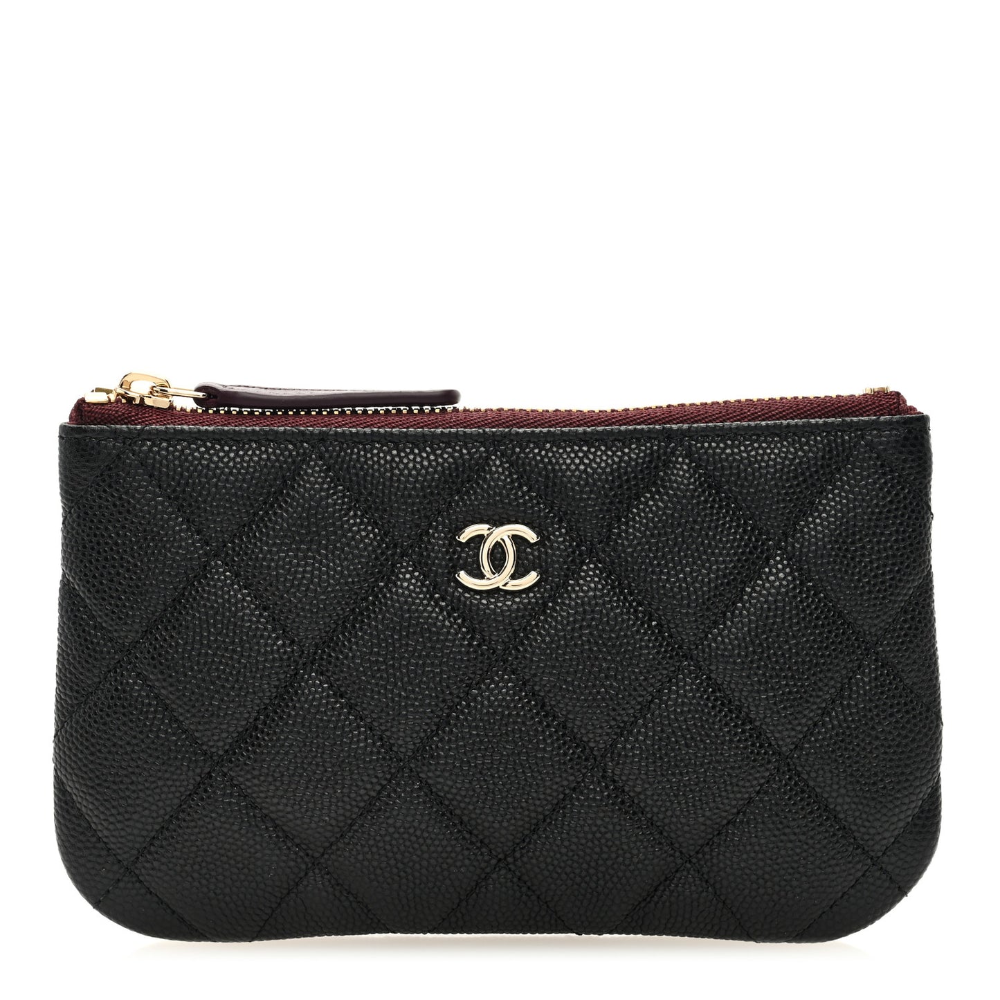 Caviar Quilted Small Cosmetic Case Black