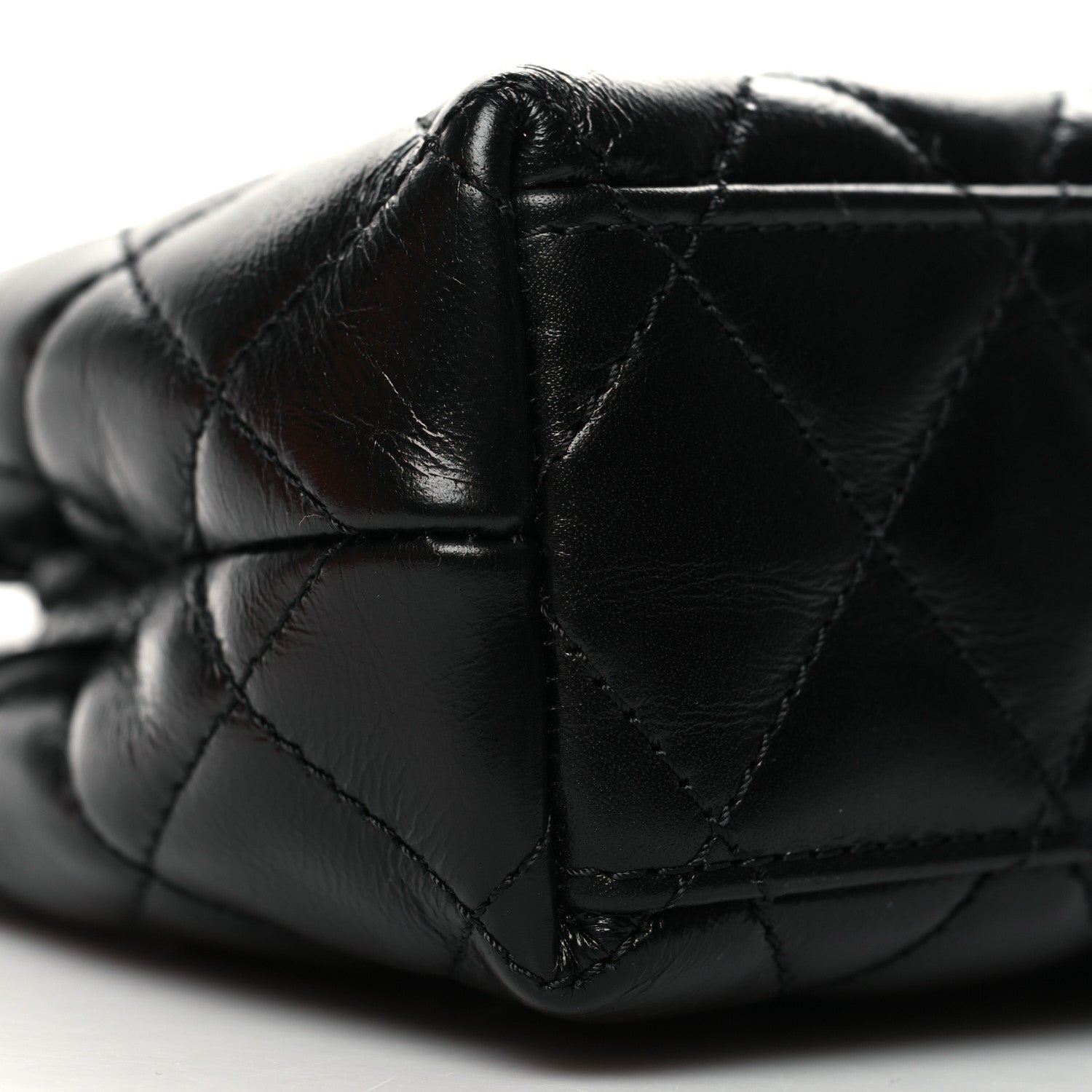 Chanel Shiny Aged Calfskin Quilted Nano Kelly Shopper Black 9 of 10