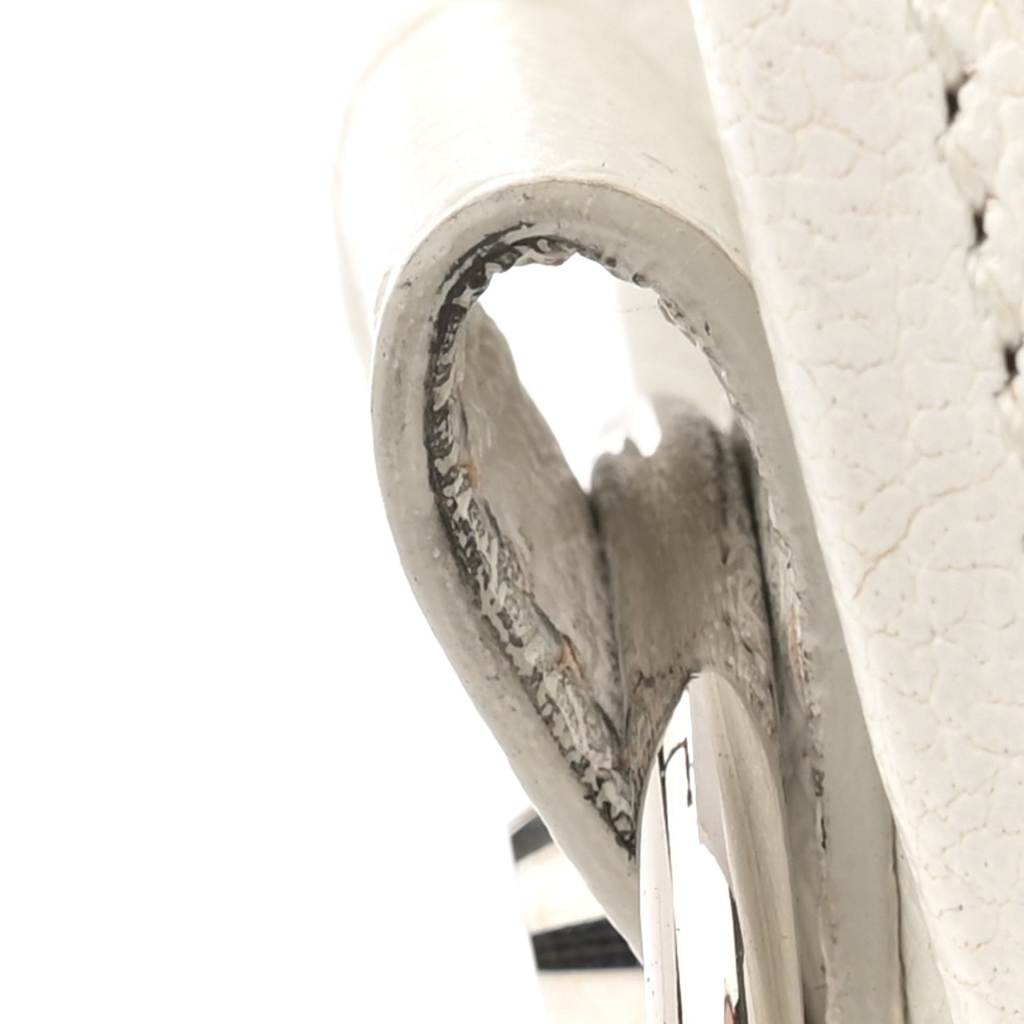 Chevre Silver Metallic Edge Hardware S City White