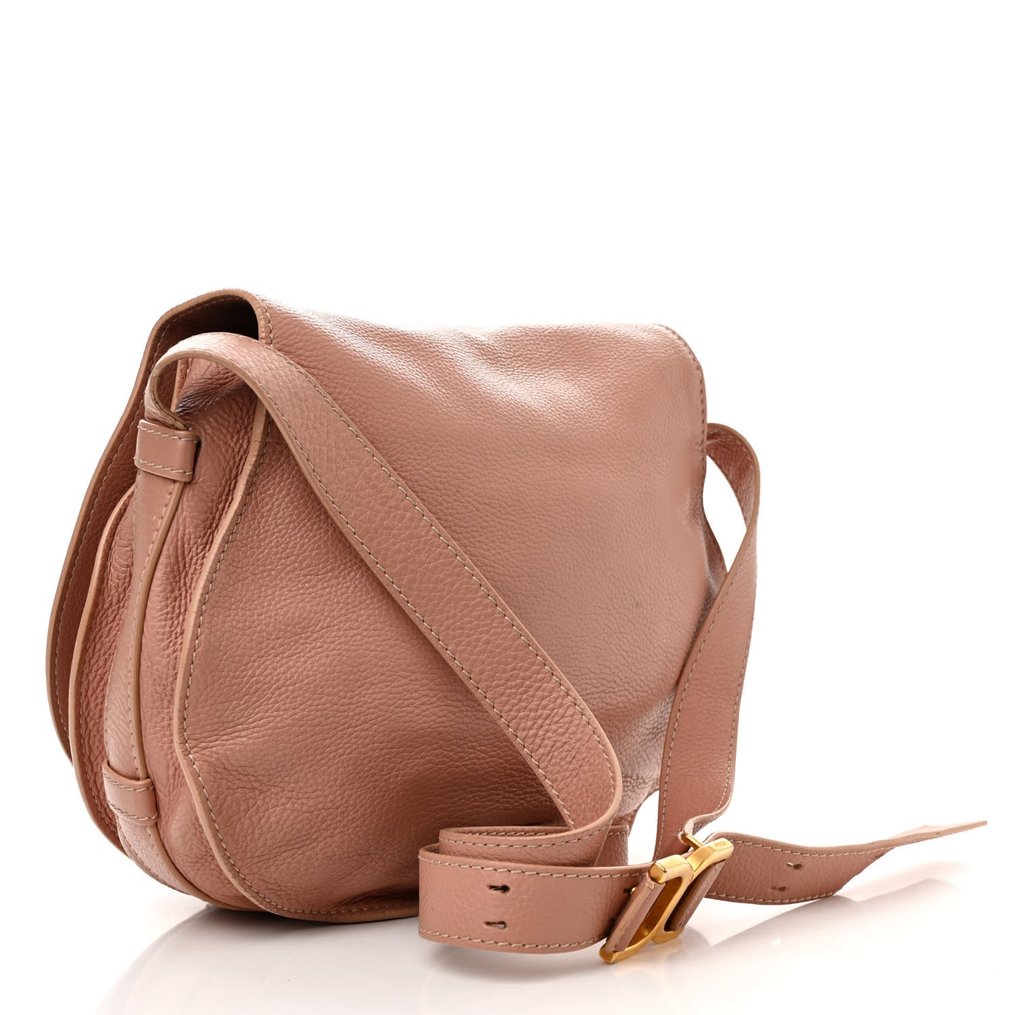 Calfskin Medium Marcie Round Crossbody Bag Anemone Pink