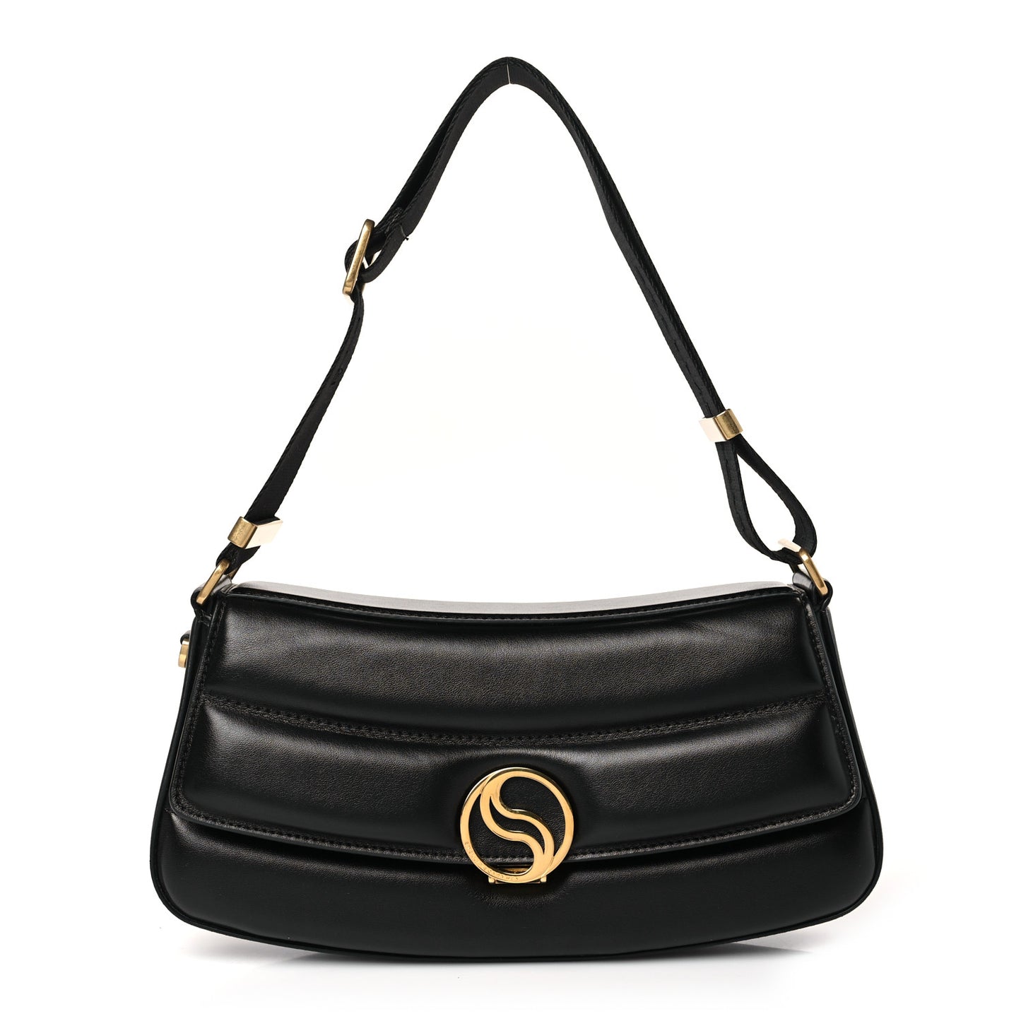 Eco Alter Nappa Padded S Wave Shoulder Bag Black