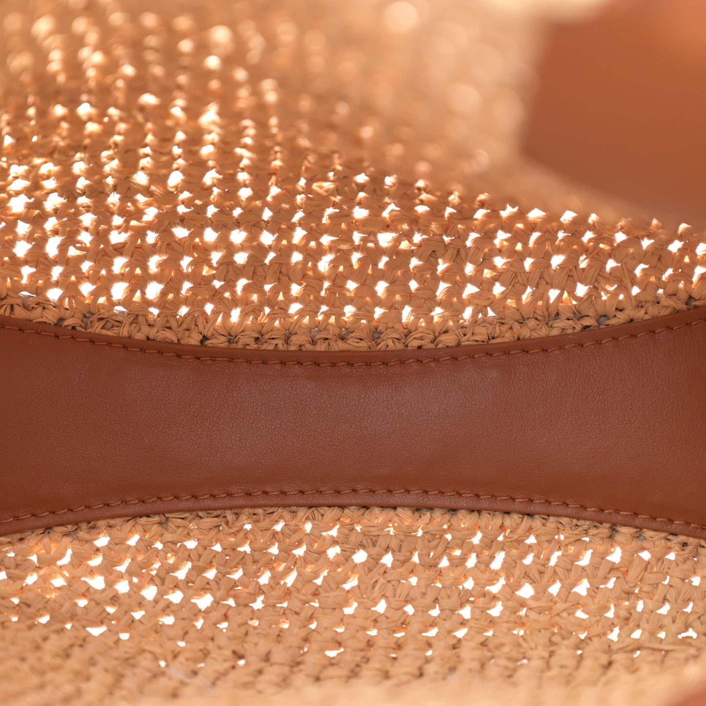 Raffia Calfskin Mini By My Side Tote Natural Cuoio