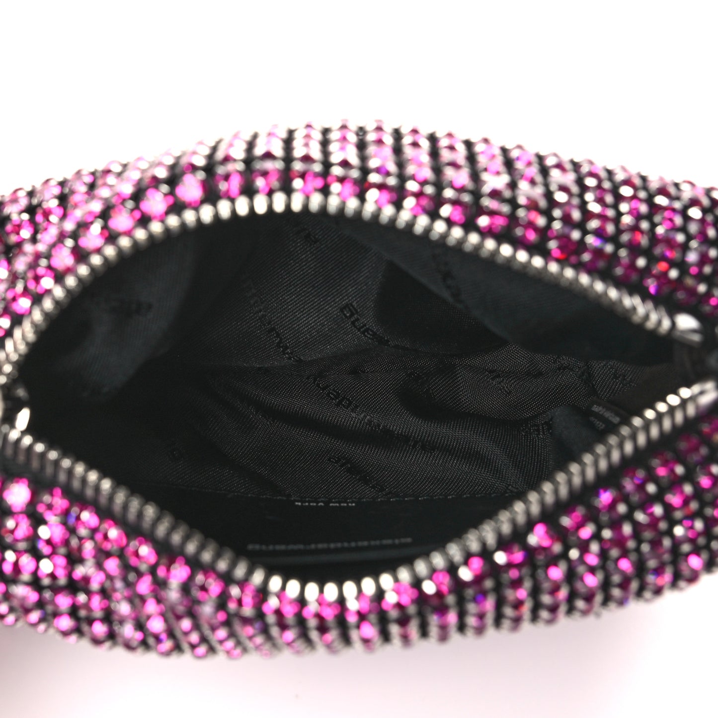 Mesh Crystal Rhinestone Mini Heiress Pouch Pink