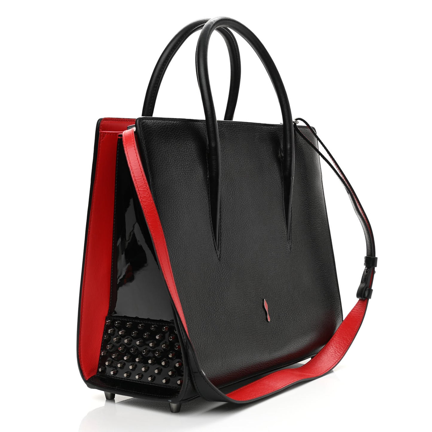 Calfskin Empire Patent Studded Medium Paloma Black