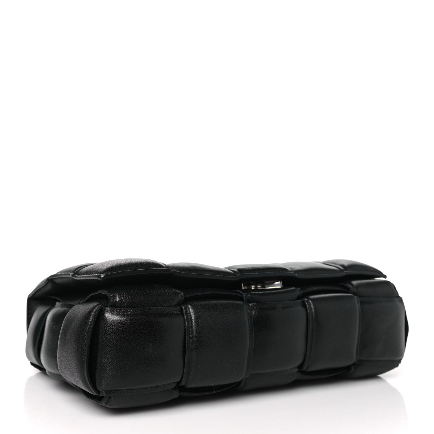 Bottega Veneta BOTTEGA VENETA Lambskin Maxi Intreccio Padded Chain Cassette Crossbody Bag Black 4 of 12