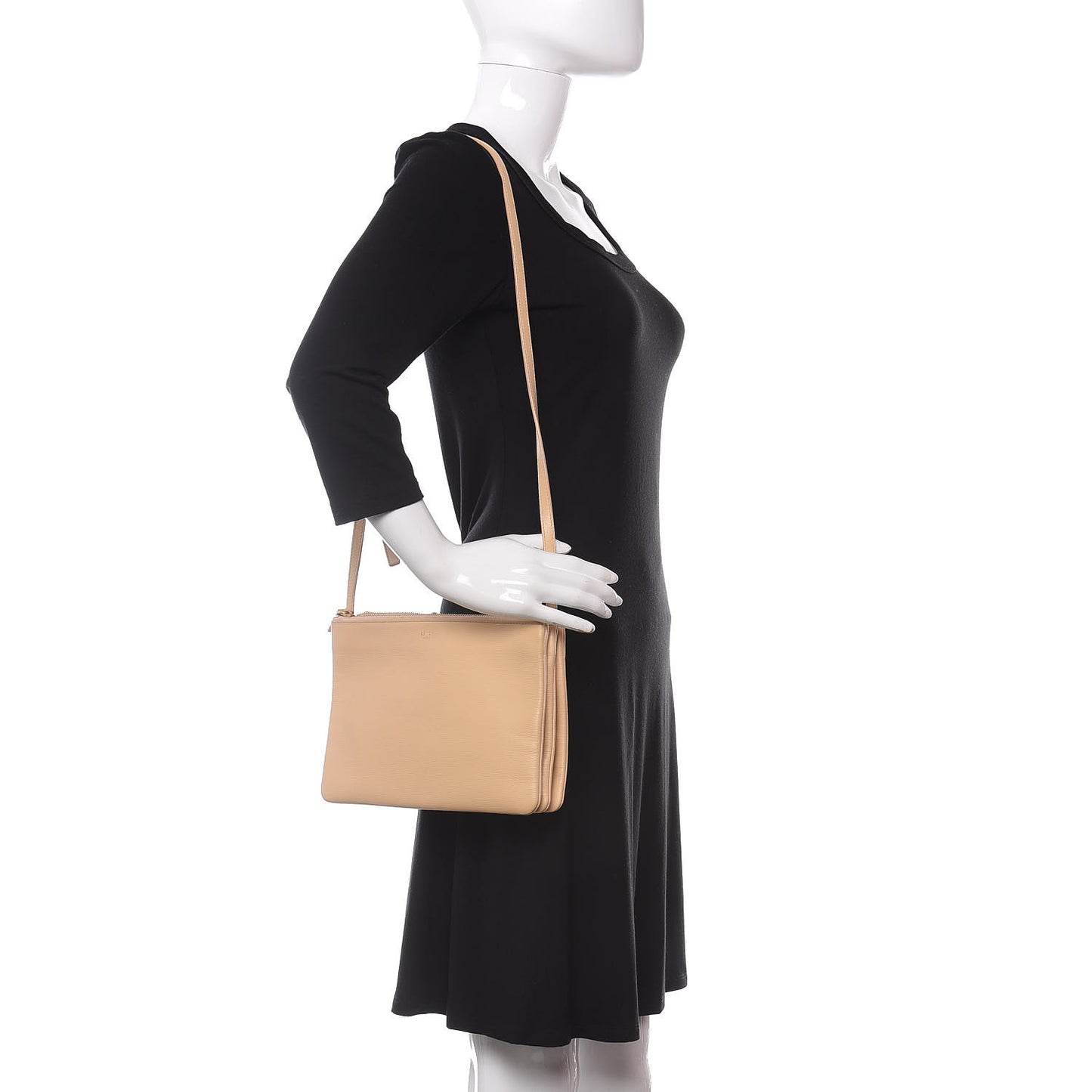 Lambskin Large Trio Crossbody Bag Beige