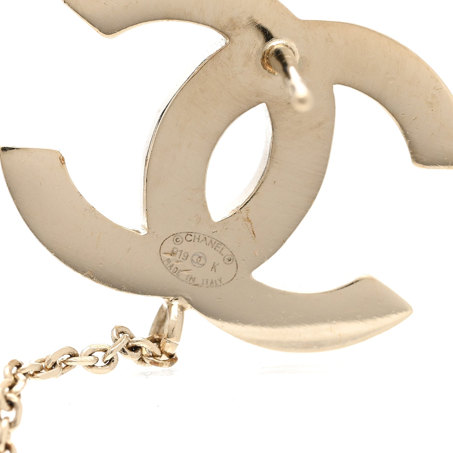 Pearl Crystal CC Drop Earrings Light Gold