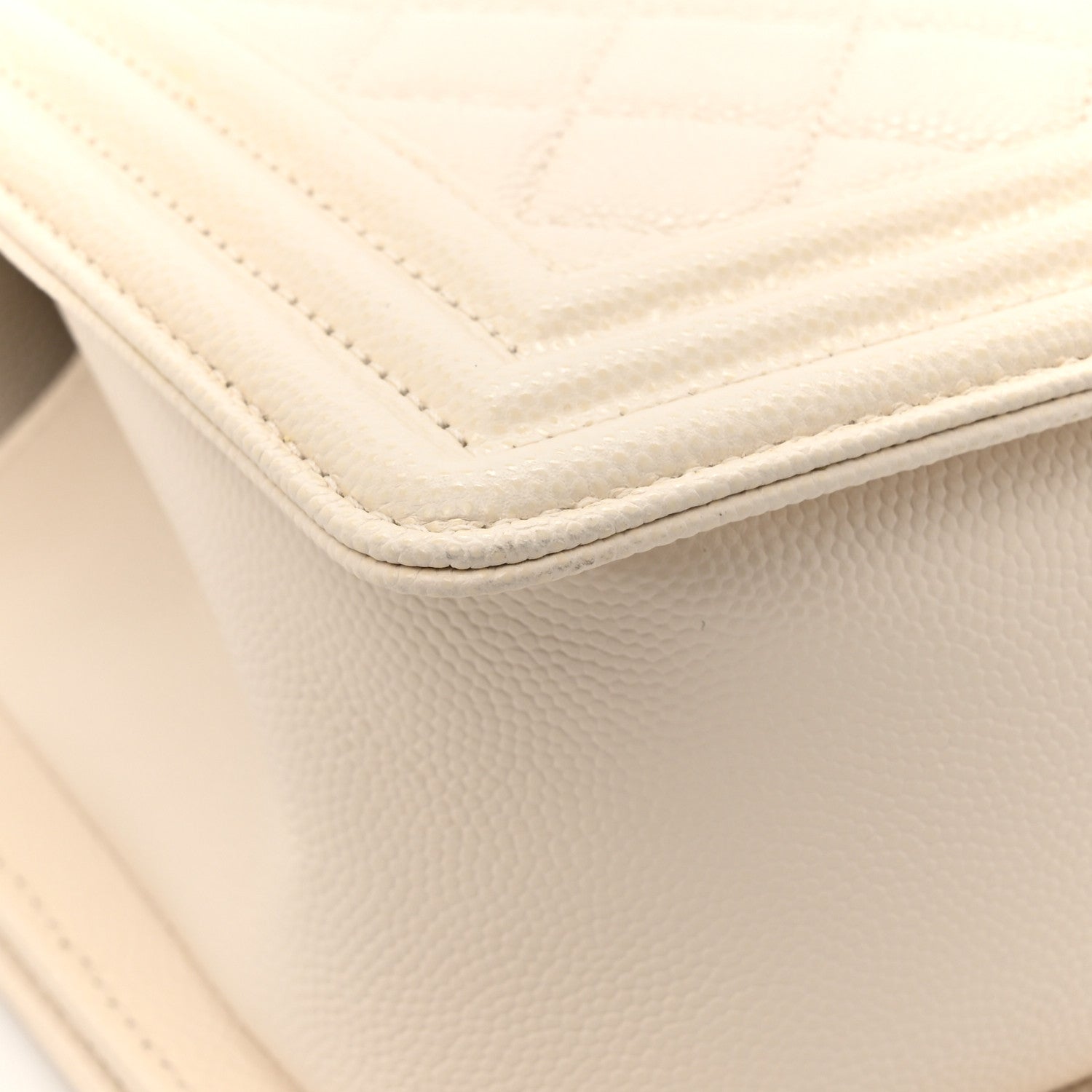 Chanel Caviar Quilted Medium Boy Flap Ivory 11 of 12