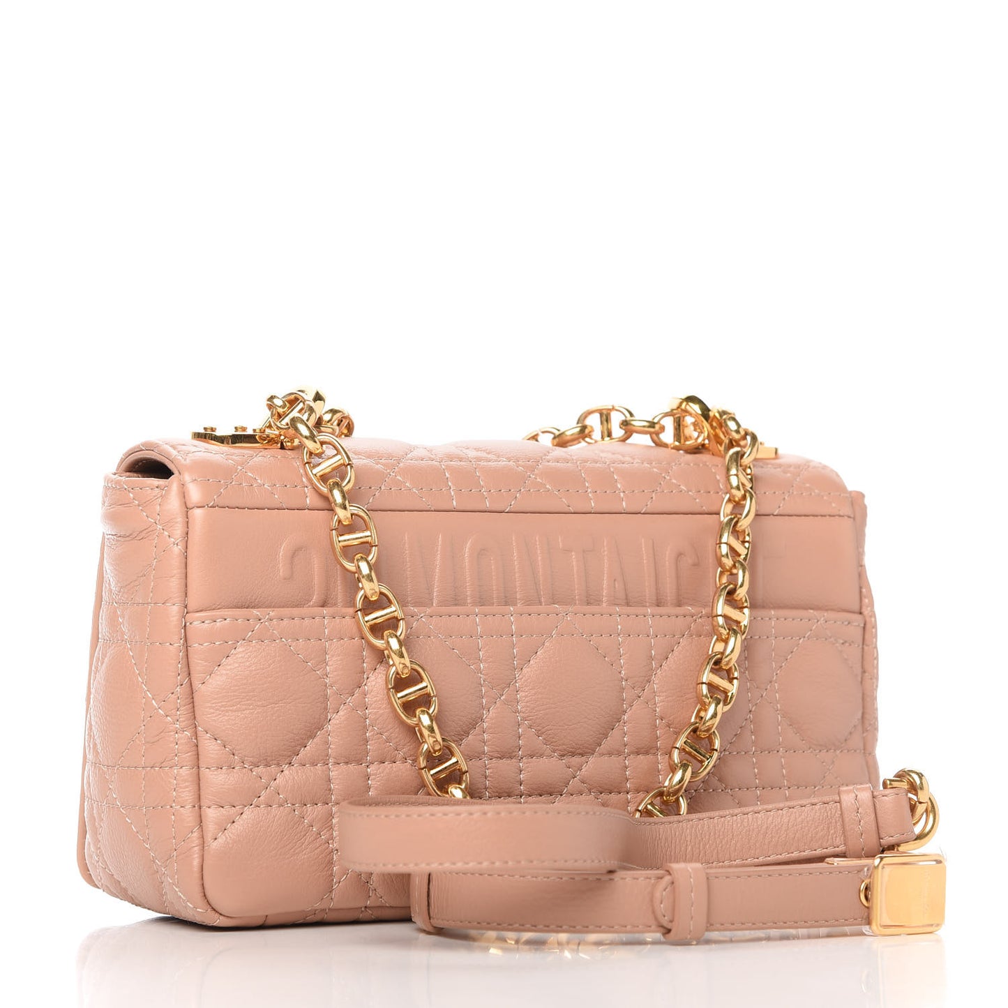 Calfskin Cannage Small Caro Bag Rose De Vents