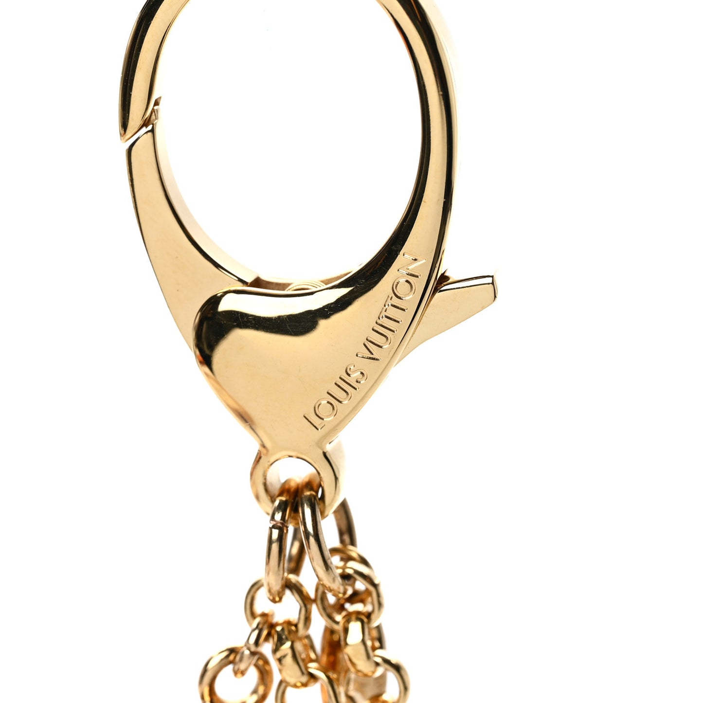 Metal Enamel Fleur De Monogram Bag Charm Dore