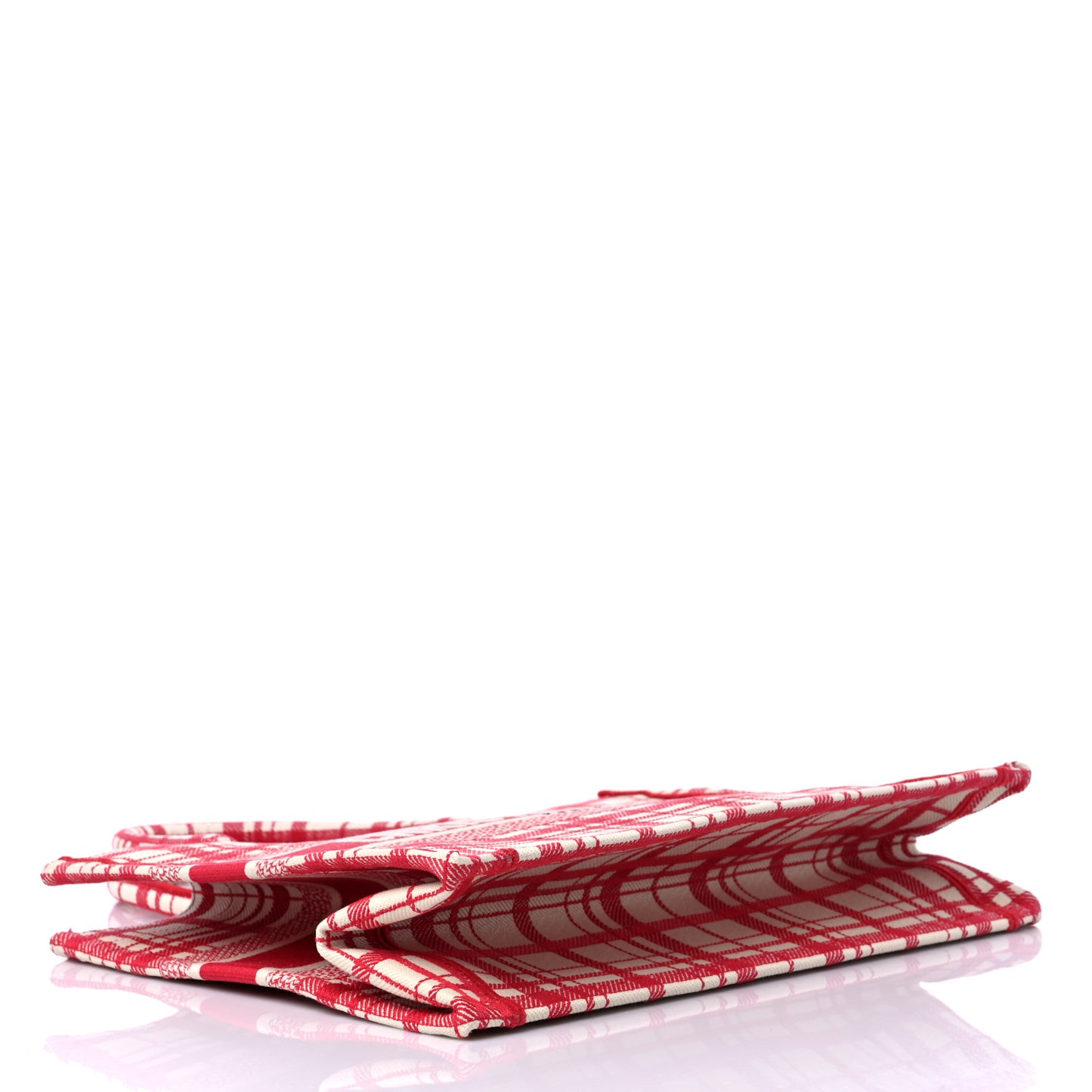 Canvas Embroidered Medium Check'n'Dior Book Tote Red Multicolor