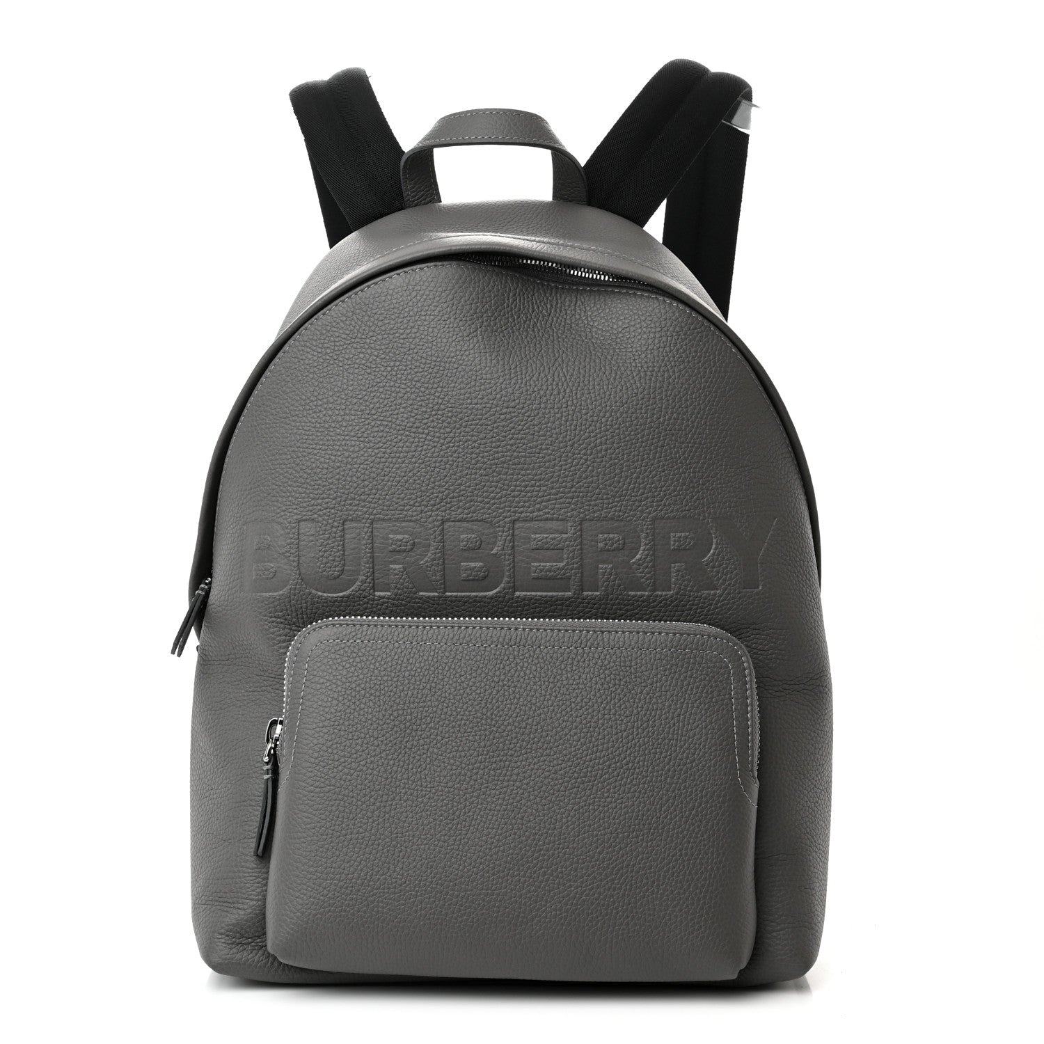 Burberry Calfskin Logo Embossed Backpack Charcoal Grey 1 of 11