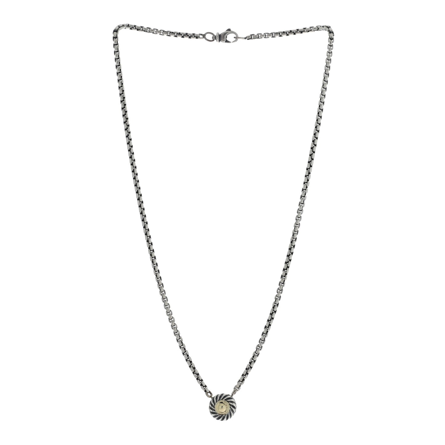 Sterling Silver 14K Yellow Gold Cookie Pendant Necklace
