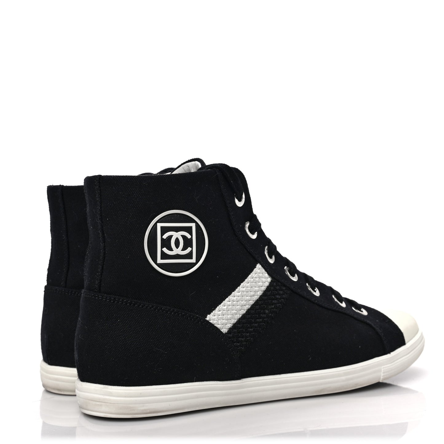 Canvas CC High Top Sneakers 40 Black White