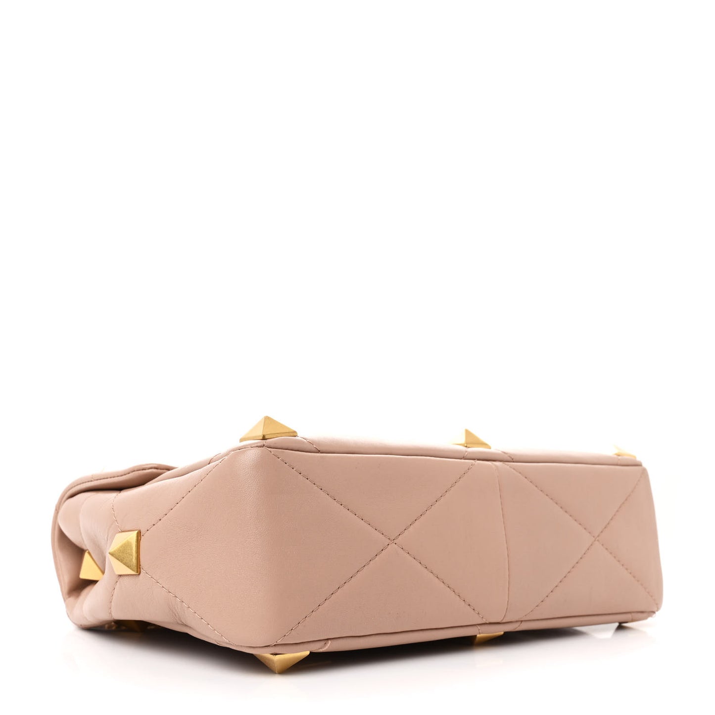 Nappa Large Roman Stud Shoulder Bag Rose Cannelle