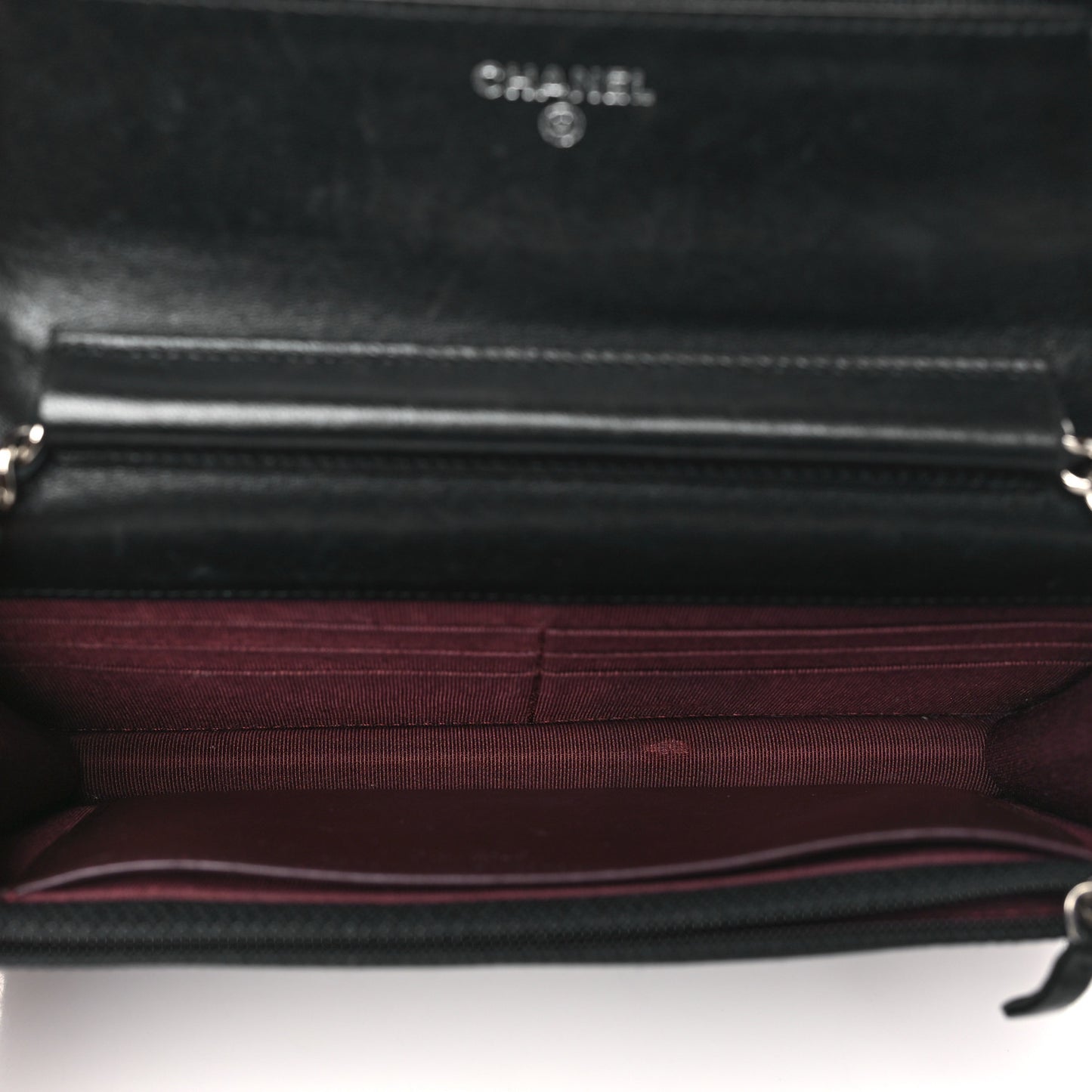 Lambskin Quilted Wallet On Chain WOC Black
