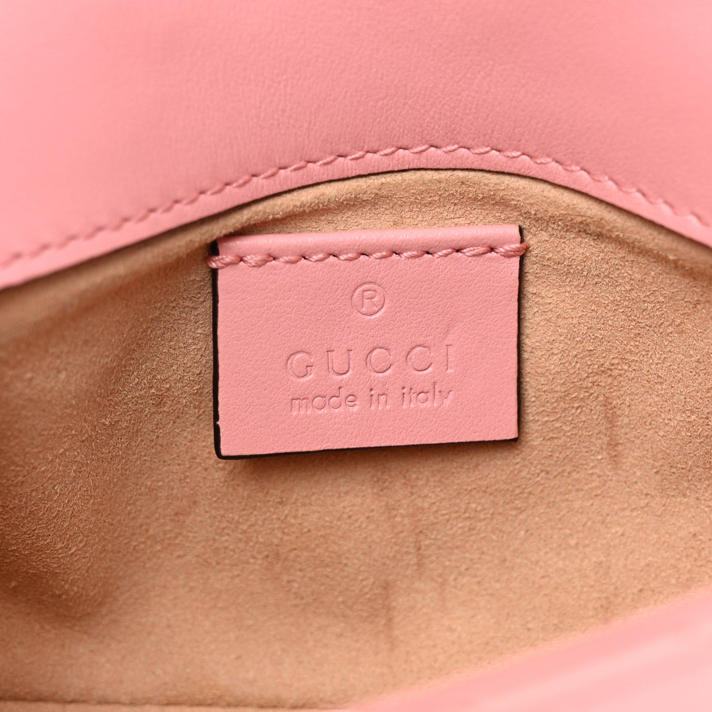 Calfskin Matelasse Super Mini GG Marmont Shoulder Bag Wild Rose